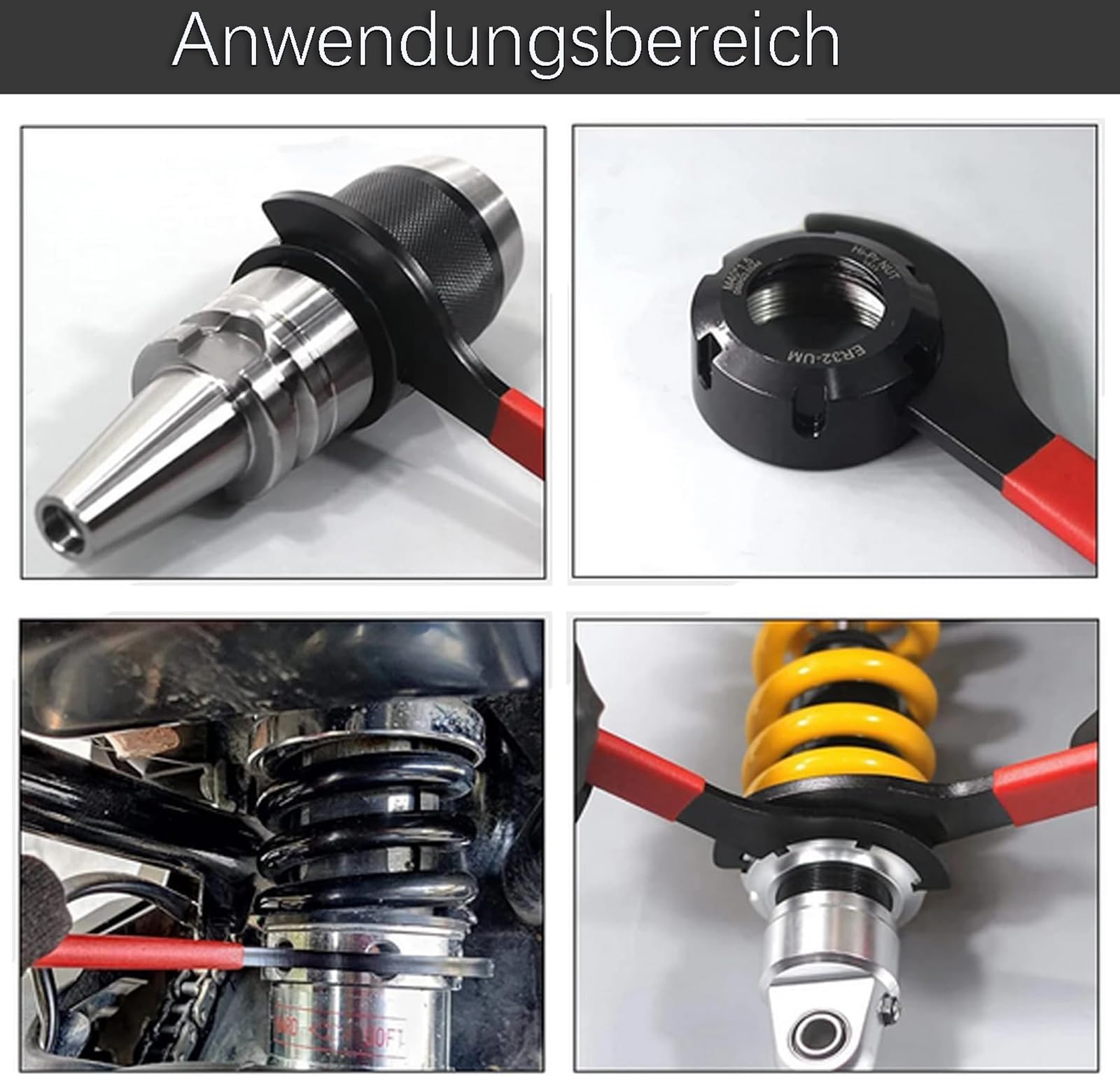 6 Stück C-Steckschlüssel Set mit Spannzangenfutter,Verstellbarer C-Hakenschlüssel für Muttern,Rutschfester Griff and Nasen-Design,Zum einfachen Anziehen und Lösen von Schraubverbindungen
