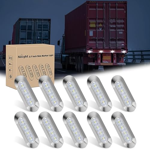 Miniatura 16 de Nilight TL-14 10 unidades 3.8 pulgadas 6 indicadores ámbar trasero camión remolque RV Cab barco autobús camión LED luz de espacio libre