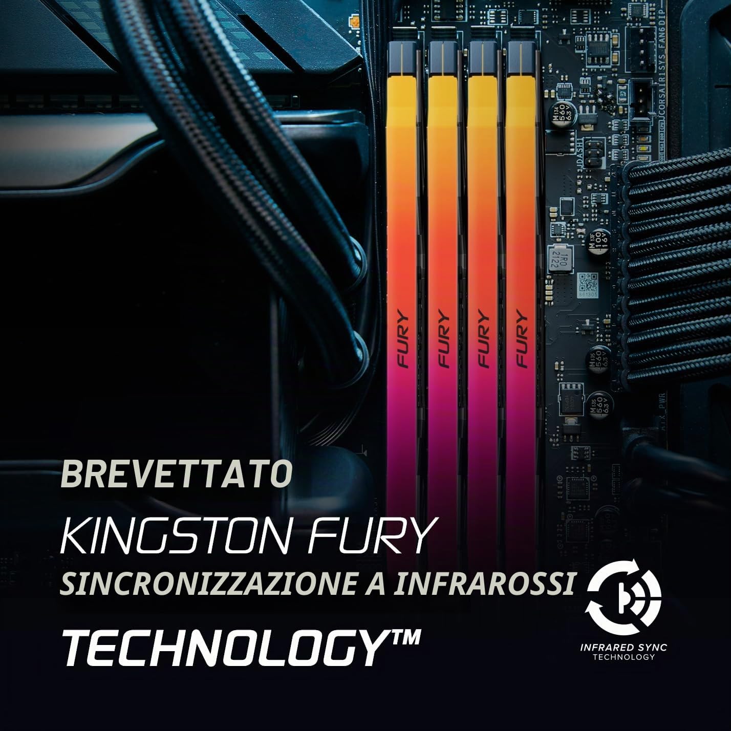 Kingston FURY Renegade DDR5 RGB Argento/Nero XMP 16GB 6400MT/s CL32 DIMM Memoria Gaming per Computer Modulo Singolo - KF564C32RSA-16