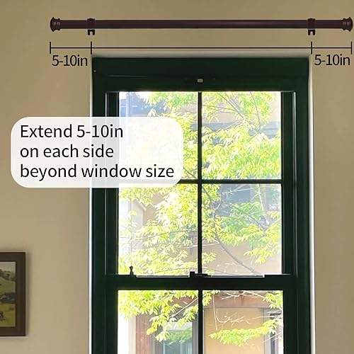 Miniatura 5 de Barras de cortina de 58 pulgadas de diámetro con soportes, empalme de bronce de acero inoxidable resistente, juego de cortineros de 30 a 45