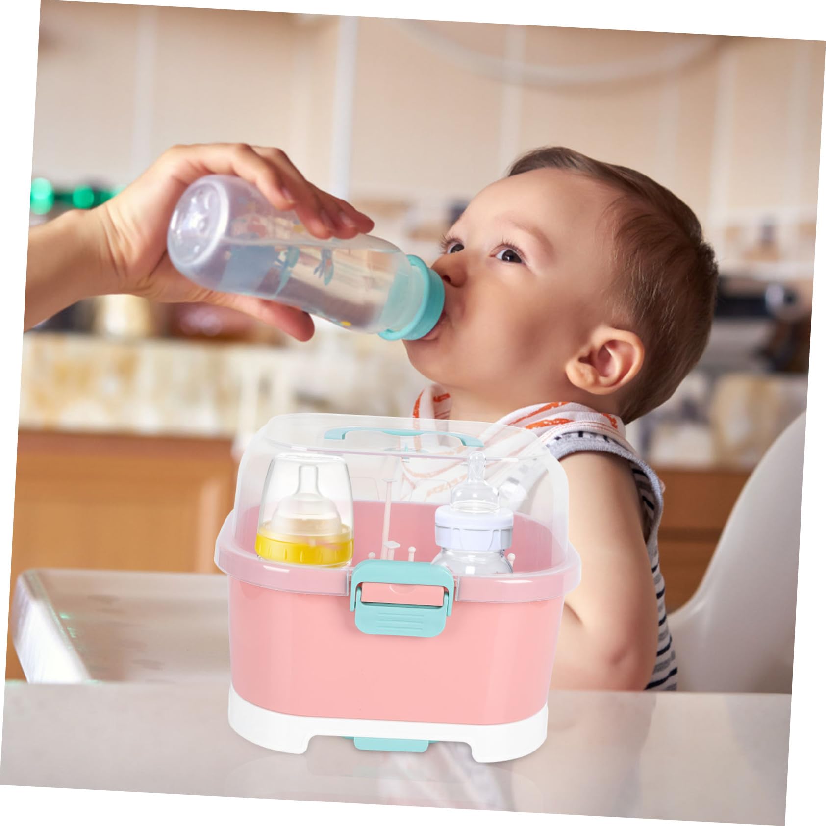 UPKOCH Escurridor De Biberones Multifuncional Tapa Organizador De Cocina para Secado De Botellas y Accesorios Diseño Transparente y Superficie para Bebés y Mamás