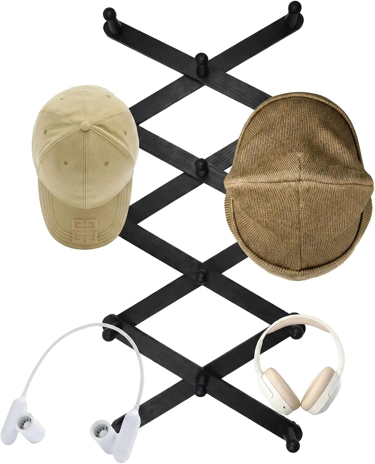 14 Pegs Expandable Wall Hanger, Brown