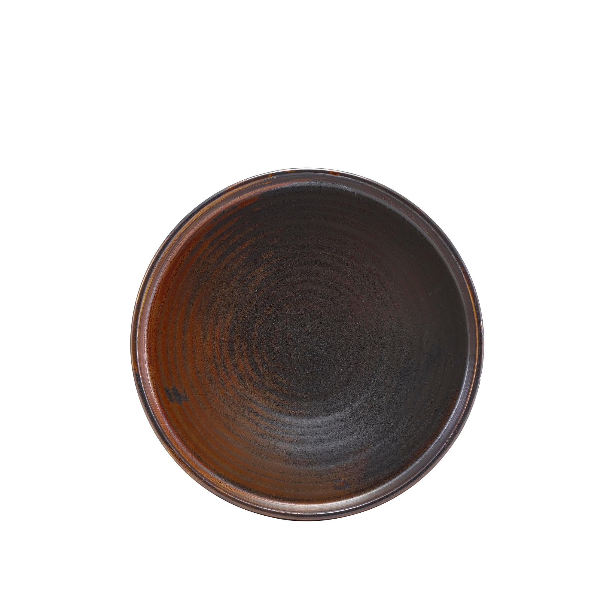 Genware Terra - Plato de presentación (porcelana, 21 cm, cobre rústico, 21 cm, 6 unidades)