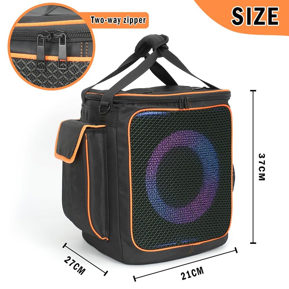 EVA-Rucksack-Tragetasche für JBL für Partybox 2 Encore, Hartschalen-Aufbewahrungstasche mit verstellbaren Trägern, Schwarz