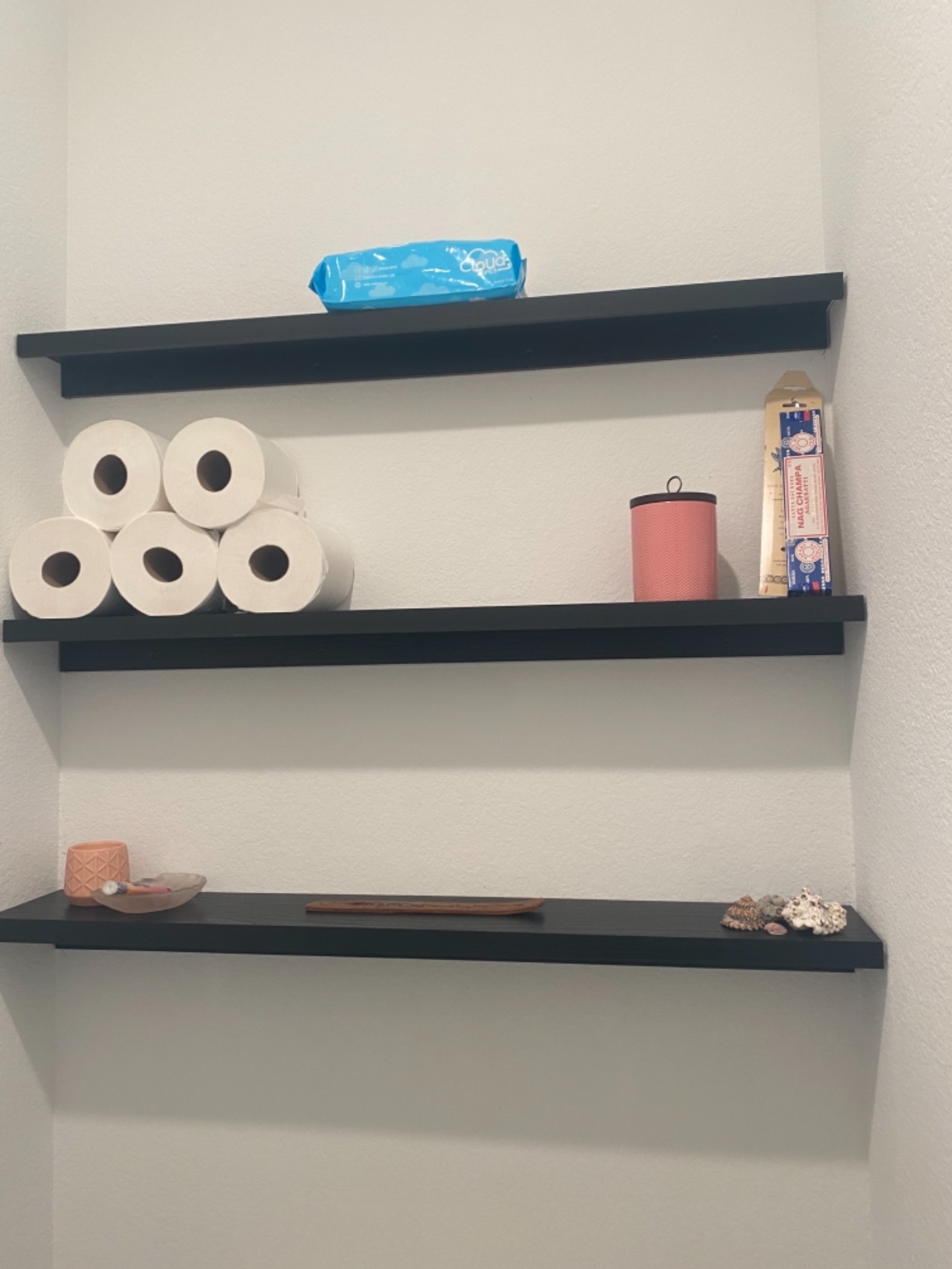 9/mo Finance 36 Inch Floating Shelves for Wall, Set of 3 in Ebony