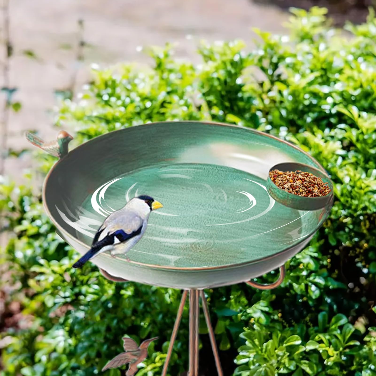 Bebedero para Pájaros Colibrí Vertical | con Pie Elevado y Soporte para Aves Para Jardín Al Aire Libre, Balcón, Jardín Trasero, Césped, Patio, Terraza, Porche, Aire