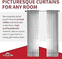 Vista 138 de Sapphire Home - Paneles de cortina (2 unidades), cortinas translúcidas de 54” x 84” (108” de ancho en total), paneles de gasa para dormitorio, sala