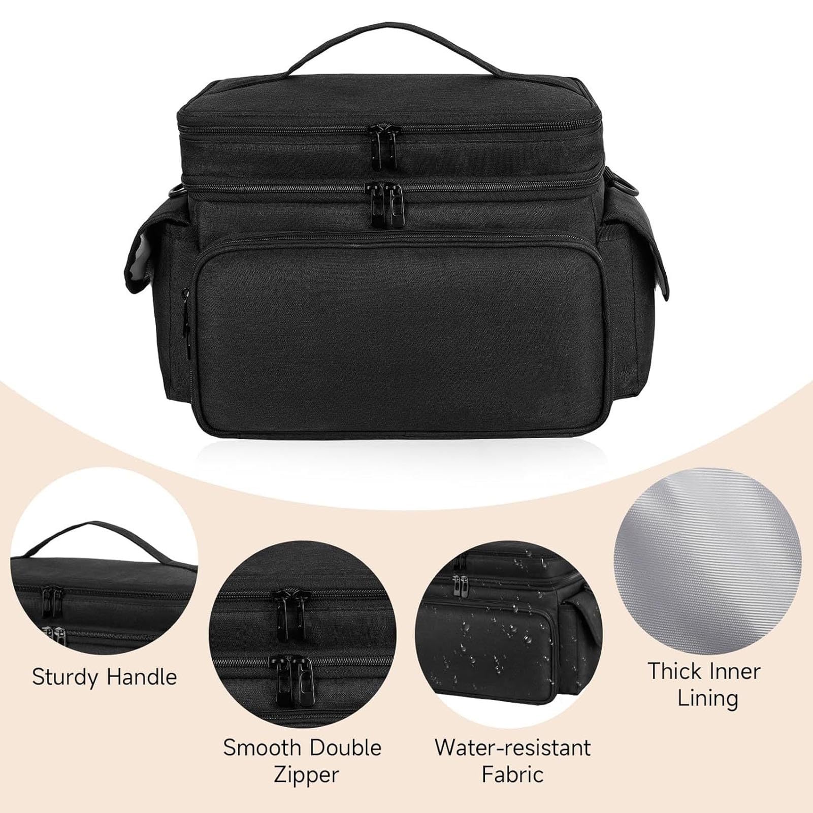 Torba do przechowywania szycia, 38x25cm Organizery na przybory do szycia Tkanina Oxford Odporna na zarysowania dwuwarstwowa konstrukcja z wieloma kieszeniami do szycia dla