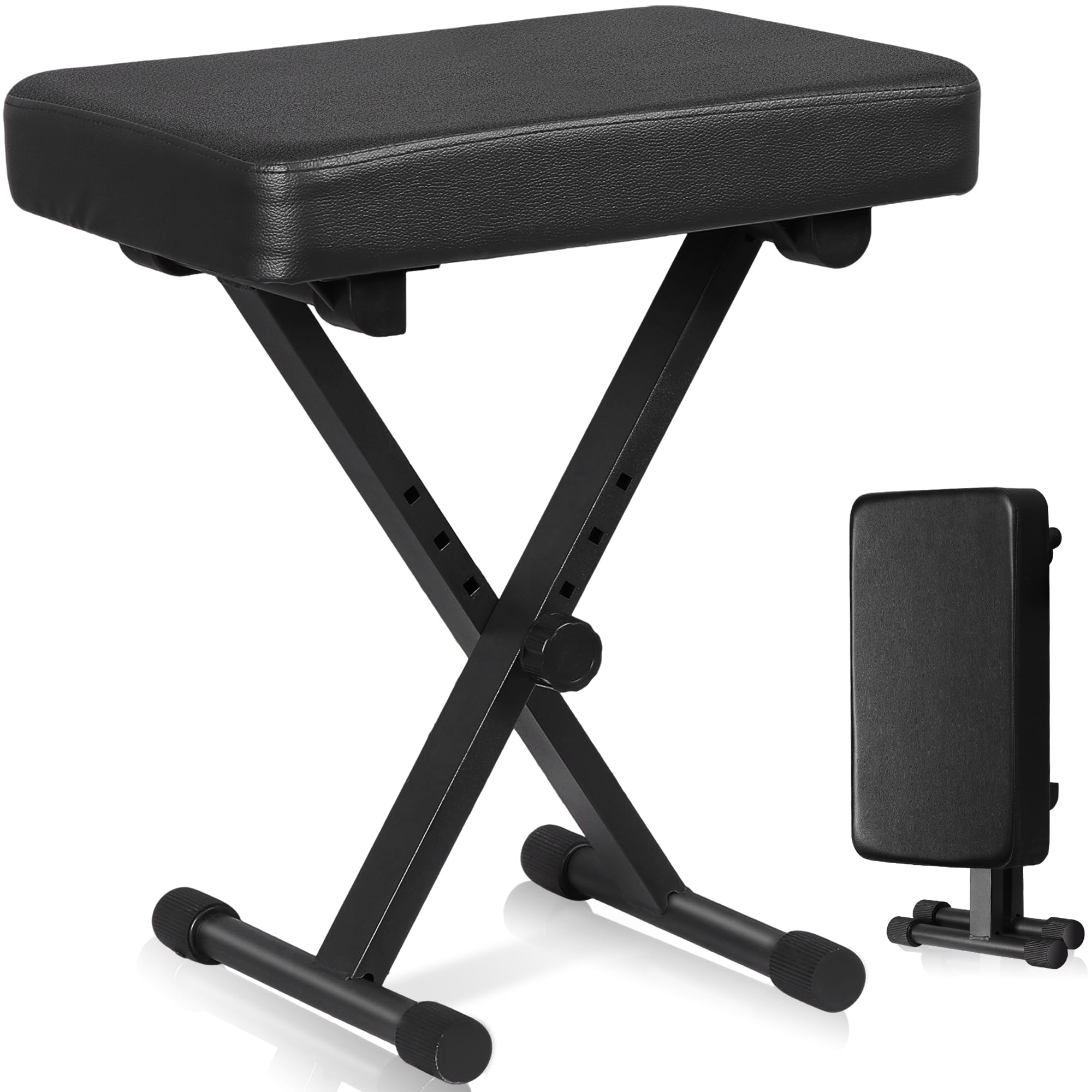 ZENY Piano Bench, X-Style Adjustable Height Keyboard Bench, Thickness Padded Piano Chair Seat Keyboard Stool for Electronic Digital Keyboards Pianos
