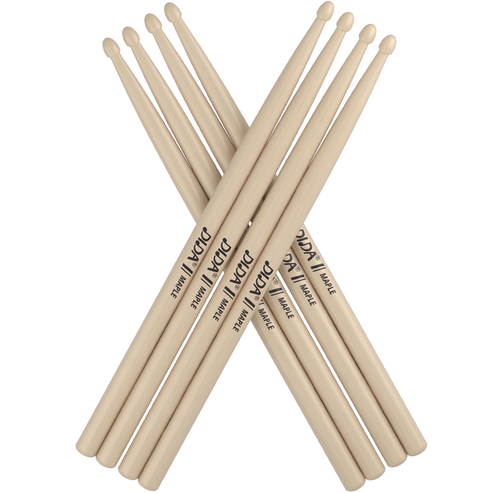 Baguettes pour enfants, baguettes de batterie en bois d'érable de 30,5 cm, accessoires de percussion pour instruments de musique, baguettes pour étudiants, débutants (érable, 4 paires)