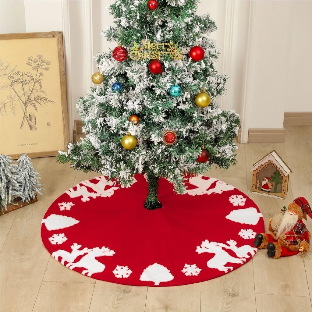 Tree Skirt Christmas Christmas Tree Skirt Christmas Decorations Christmas Tree Apron Shu Velvet Jacquard Tree Skirt Decoration Christmas Skirt Tree