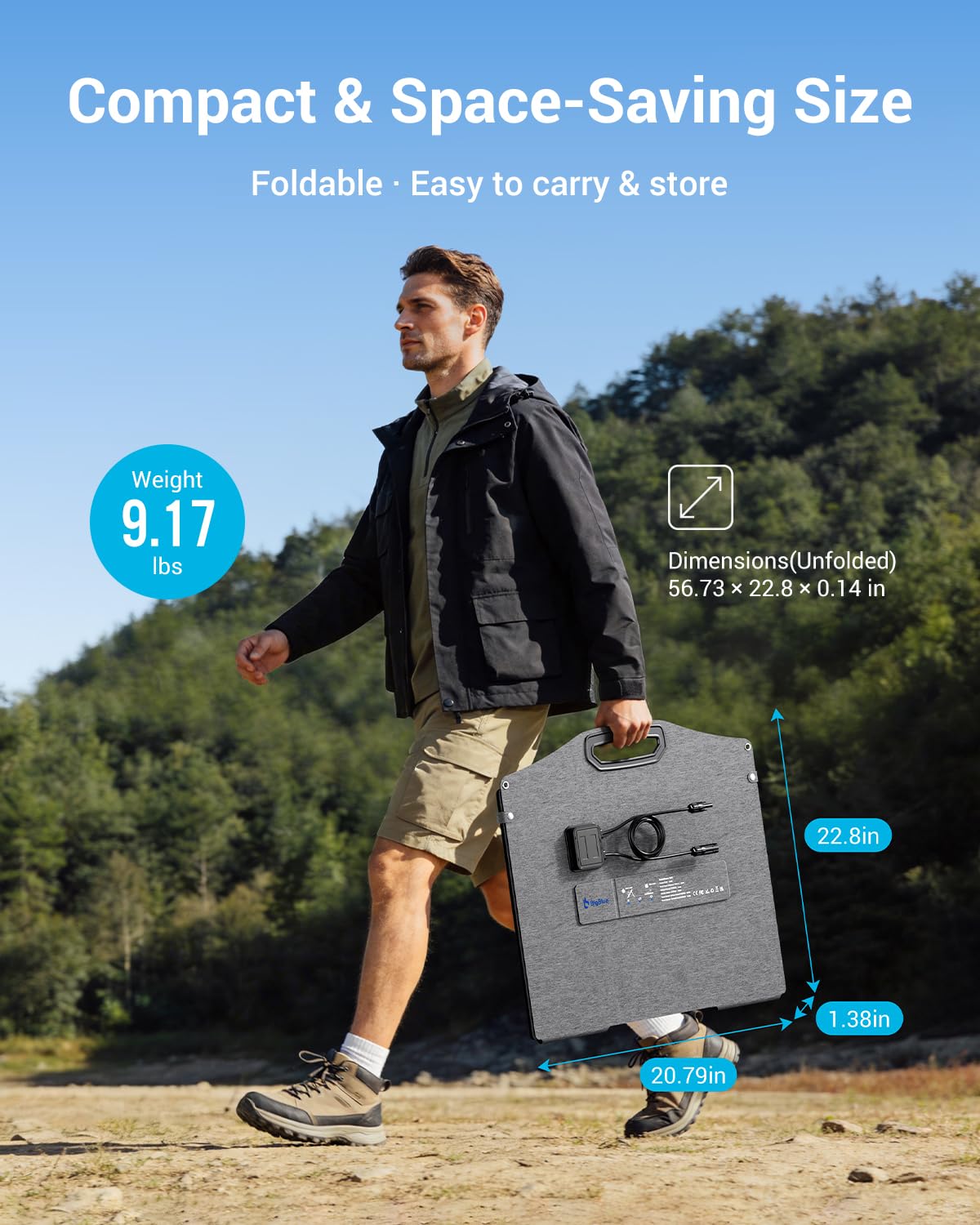 Amazon.com: BigBlue 150W Portable Solar Panels with Kickstands