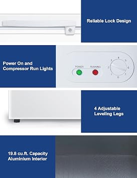 BLACK+DECKER 19.8 Cu. Ft. Chest Freezer, R600a Refrigerant, BCF1980E, White