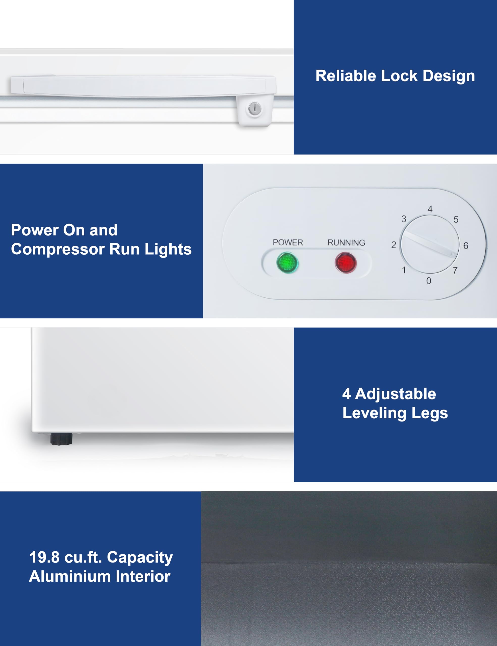 Black+Decker 19.8 Cu. Ft. Chest Freezer, Deep Freezer With Top Opening, Freezer Chest With 2 Removable Storage Baskets, Mechanical Temperature Control, Manual Defrost, R600a Refrigerant,Bcf1980e,White on Fridge.com - View 6