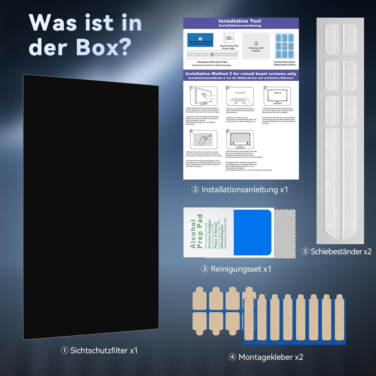 Computer Monitor Blickschutzfiter 34 Zoll Seitenverhältnis 21:9, Anti Blaulicht Blendschutz Displayschutz, Abnehmbarer Blickschutzfolie Sichtschutzfilter Kompatibel mit Lenovo/HP/Dell/Acer/Samsung