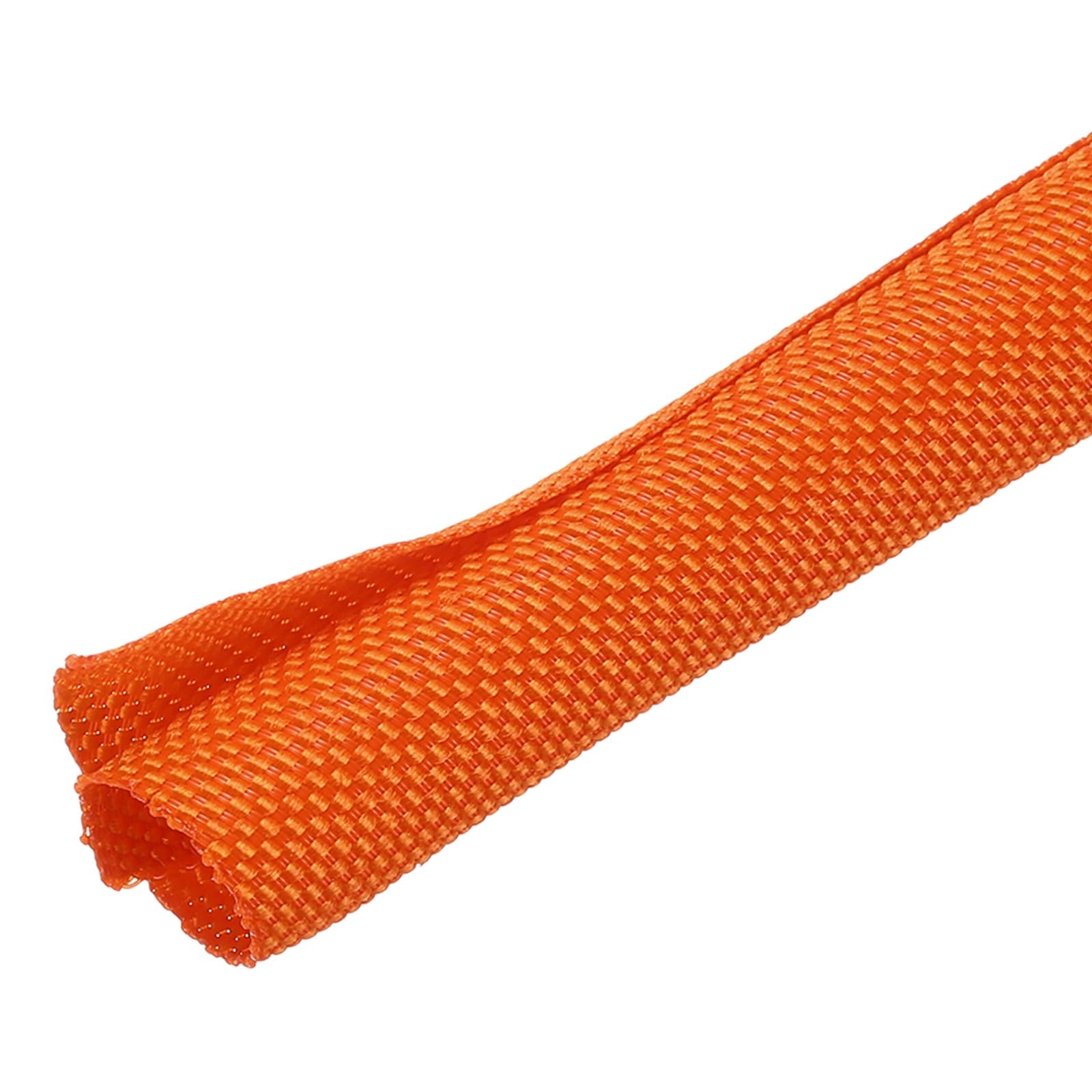 sourcing map Braided Wire Loom, 10ft(3 m) - 3/8"(10mm) Wire Split Braided Cable Management Sleeve Automotive Woven Mesh Split Loom Tubing for Multi-Cable Management, Orange