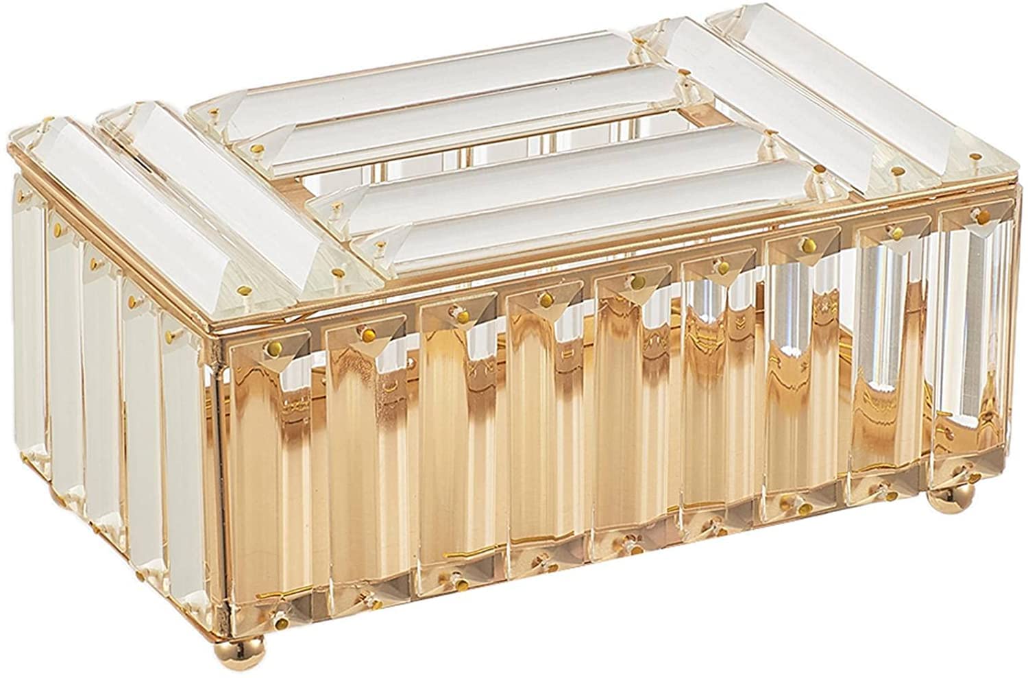 Dozownik Serwetek Modern Style Crystal Tissue Box Goldholder, 23x13x10cm / 9.06x5.12x3.94 cal Toaletki i Restauracji(Champagne)