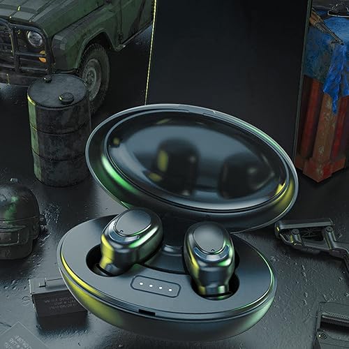 Miniatura 7 de crgrtght Auriculares inalámbricos, auriculares Bluetooth 5.2 con funda de carga, auriculares Bluetooth con micrófonos, control de huellas