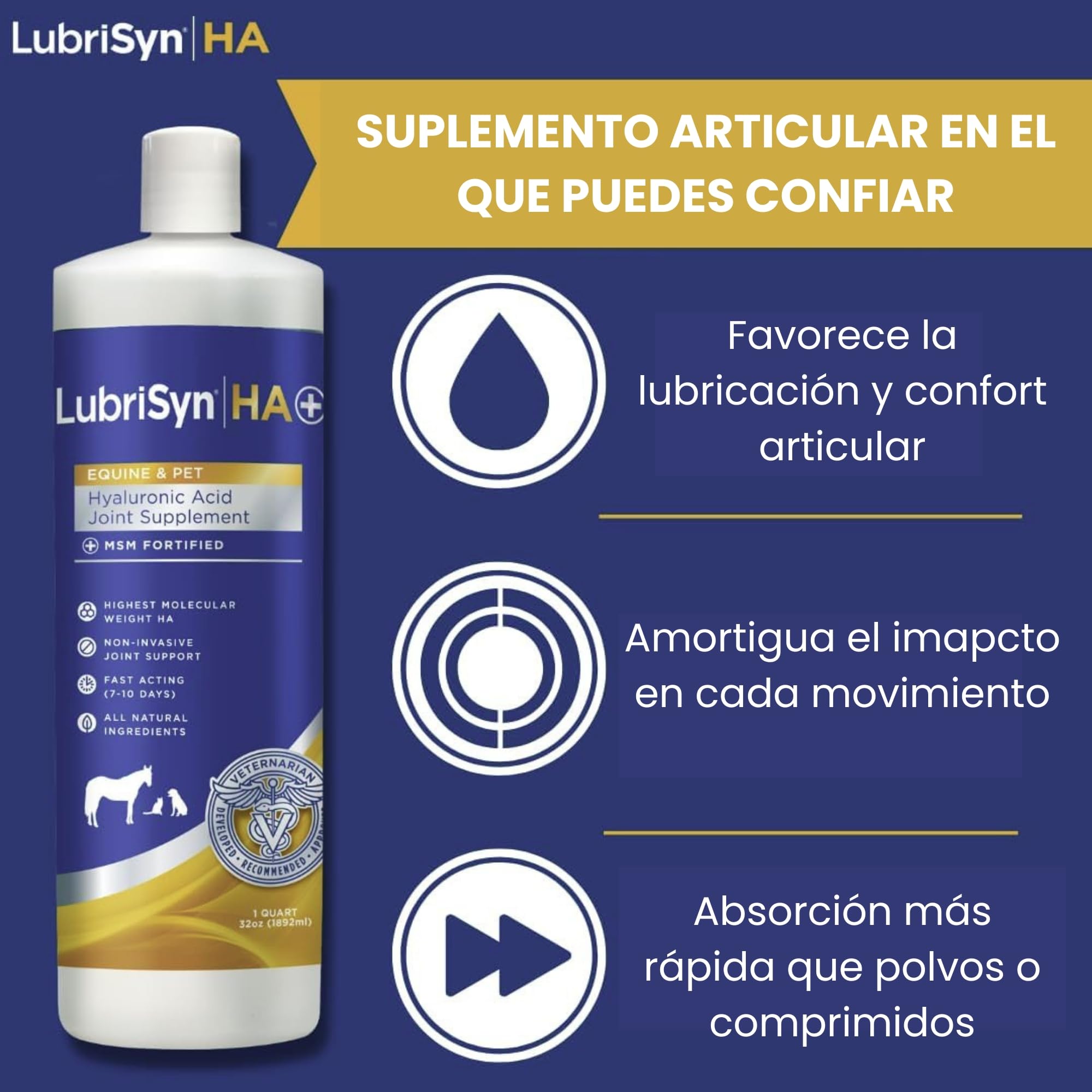MSM 473ml – Suplemento Articular Líquido para Perros – Ácido Hialurónico Alta Absorción – Movilidad, Flexibilidad y Cuidado del Cartílago – También Apto para Gatos y Caballos | Ácido Hialurónico Alta Absorción, Movilidad y Flexibilidad, Cuidado del Cartíl