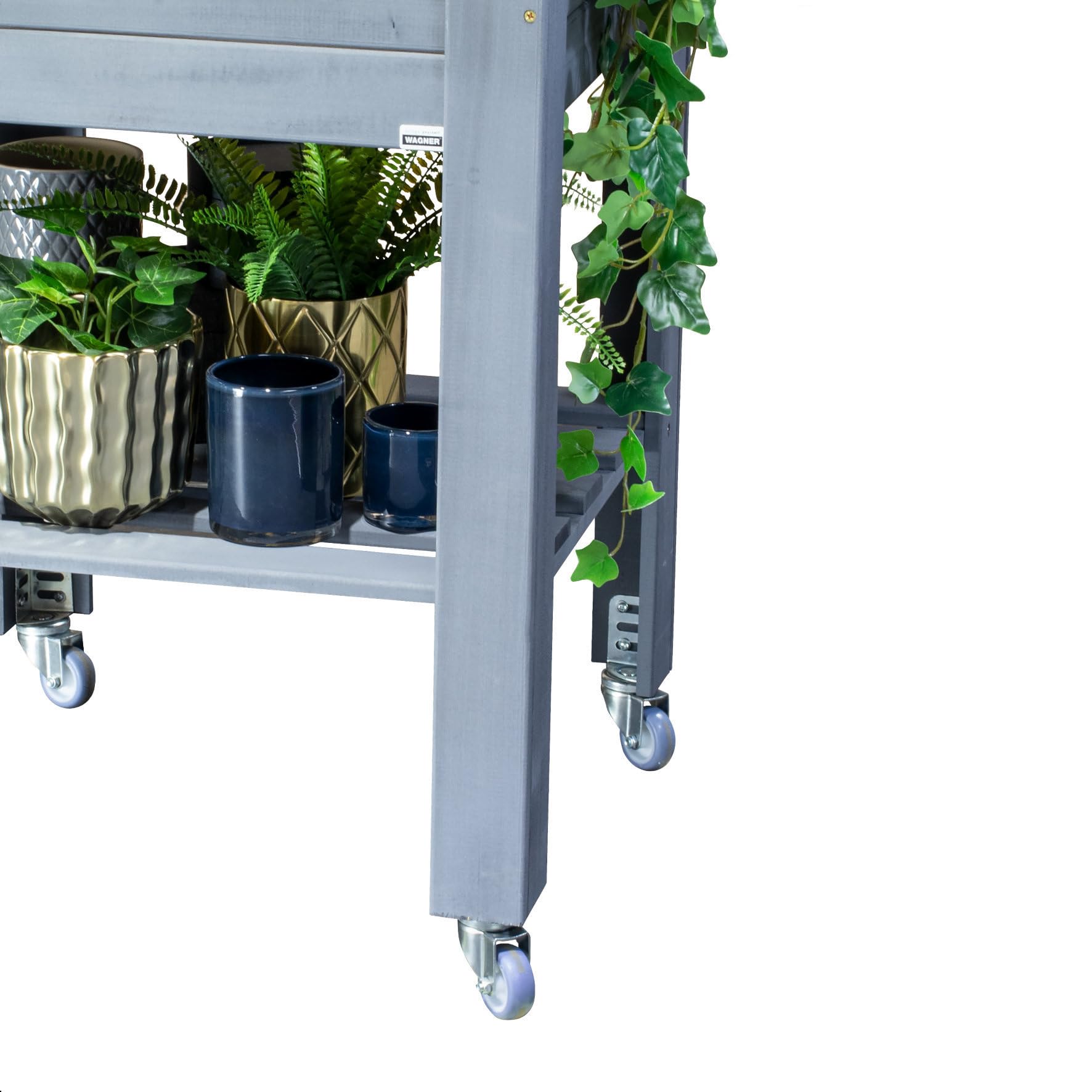 Wagner Design – kółka skrętne do podwyższonej grządki GreenBOX Light z GreenFAMILY zestaw 4-częściowy - stal ocynkowana, kątownik przykręcany, powierzchnia do miękkiego biegu, średnica Ø 50 mm,