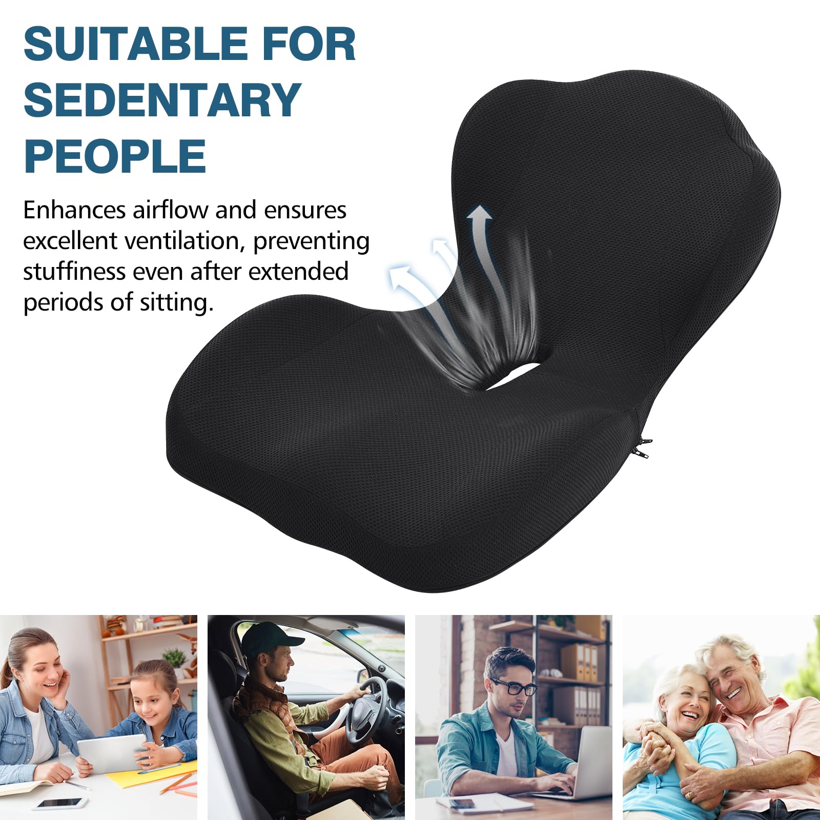 Memory Foam Seat & Lumbar Cushion Set Gallery Image