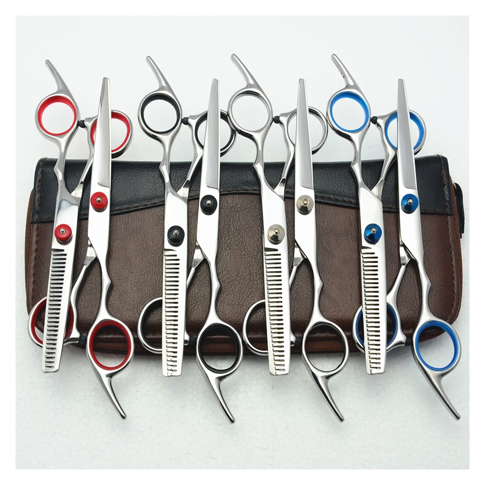 Schneideschere + Effilierschere Hochwertige Friseurschere Friseurschere, Silber, 1 Paar, ohne Tasche