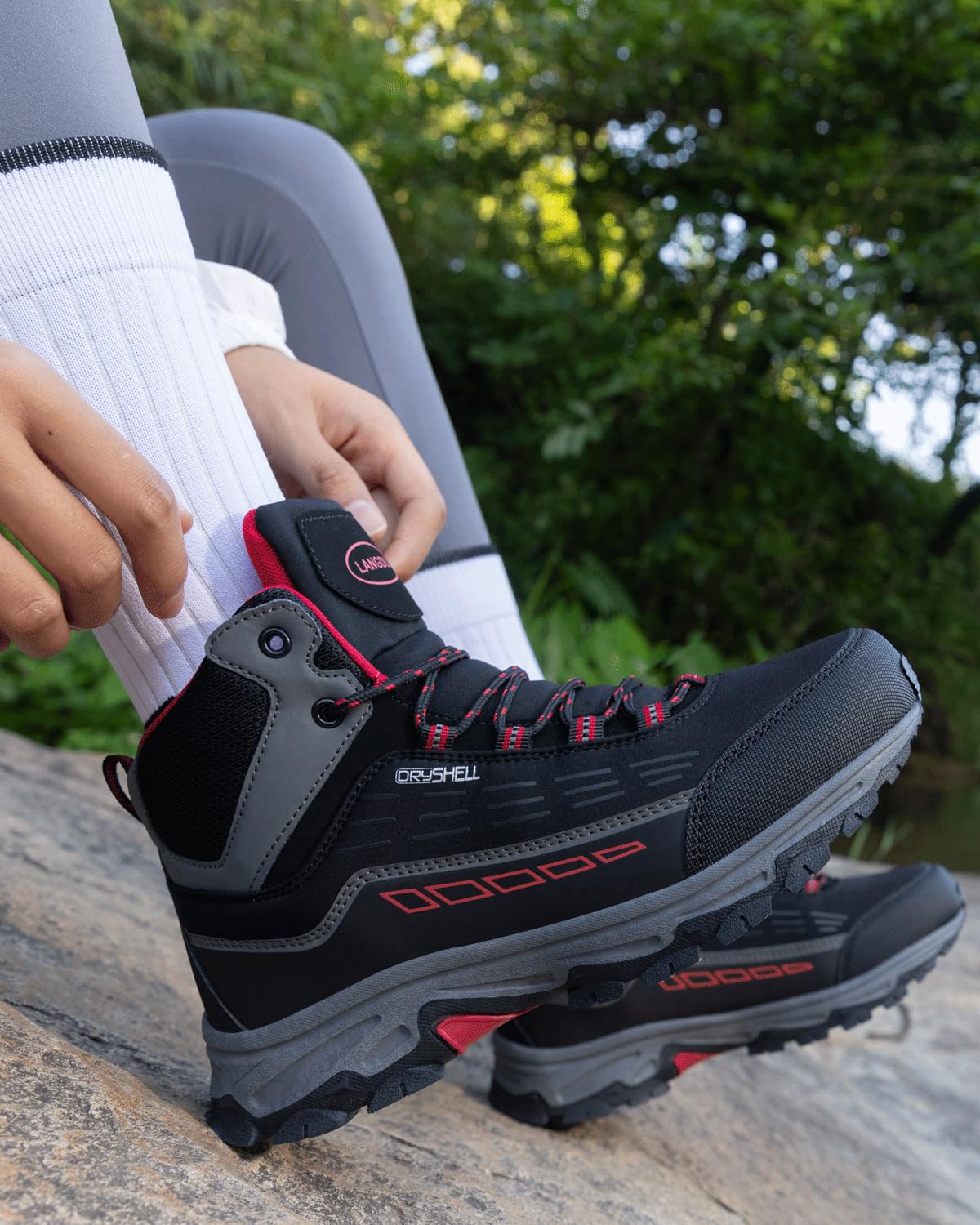 LANGDU Buty trekkingowe męskie damskie wodoszczelne lekkie antypoślizgowe półbuty oddychające do chodzenia