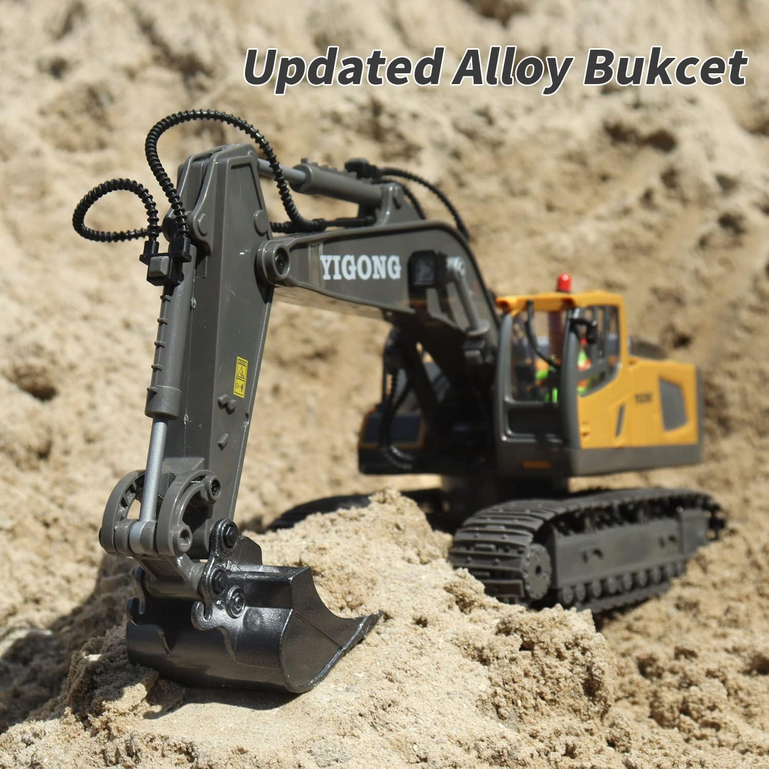 Babelly Remote Control Excavator Toys for Boys,11 Channel 1/20 Rc Digger Construction Toys Crane,Simulated Smoke,Sound,Lighting,Metal Digging Head,Rc Truck Gifts for Boys(11 Channel Excavator) 1