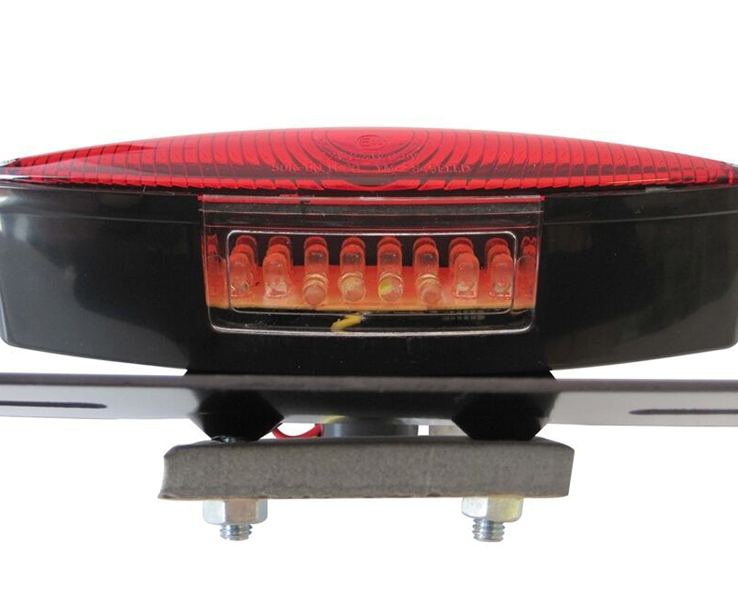 Alchemy Parts Moto LED Luz Trasera con Luces de Matrícula - Rojo Lente Negro Soporte