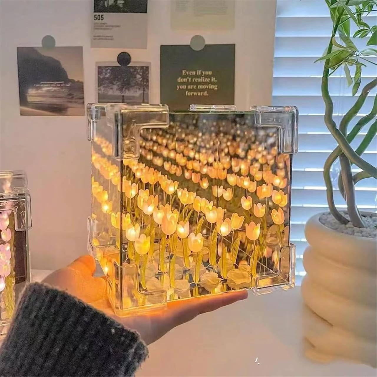 PRIMIL Glass Tulip Night Light LED Cute Flower Bedroom Sleeping Lamp Diy Cube Tulip Lamp, 2024 New Mirror Tulip Night Light With Desk Ornaments For Bedroom, Transparent (B0DD3MKHNZ) Amazon Price History, Amazon Price Tracker