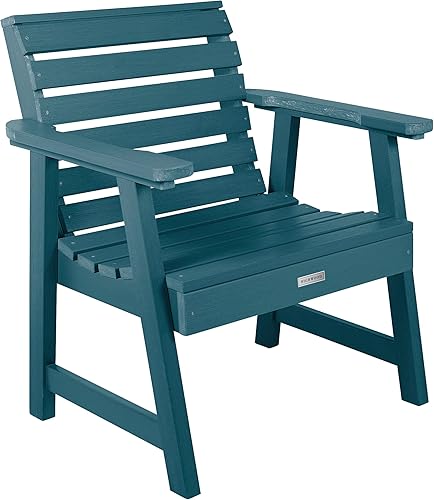 Miniatura 4 de Highwood Weatherly - 2 sillas de jardín con 1 mesa auxiliar cuadrada, juego de 3 piezas, color azul Nantucket