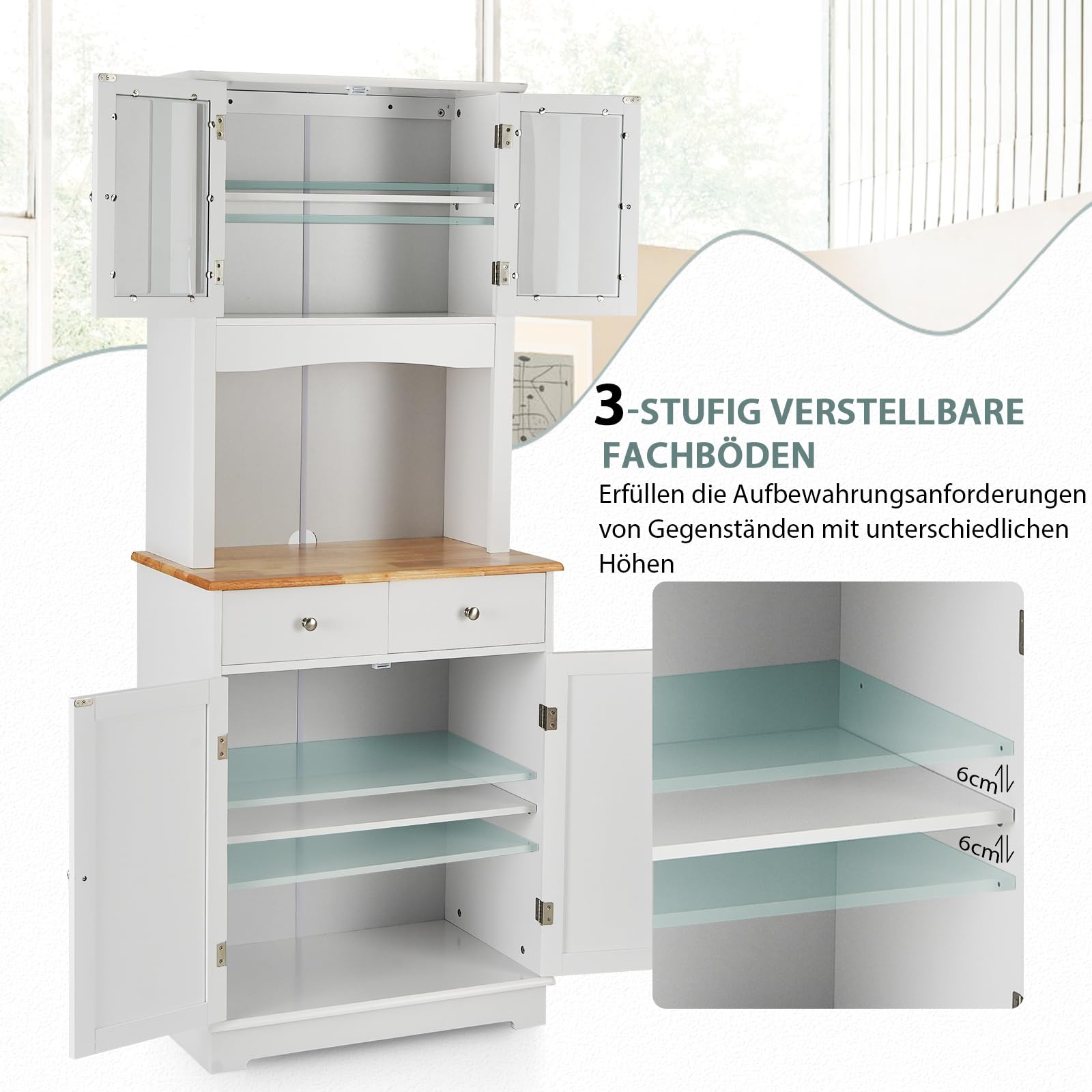 Boekenkast Met Meerdere Opbergmogelijkheden - 2 Glazen Deuren, 2 Houten Deuren 4 Planken Leds Zwart