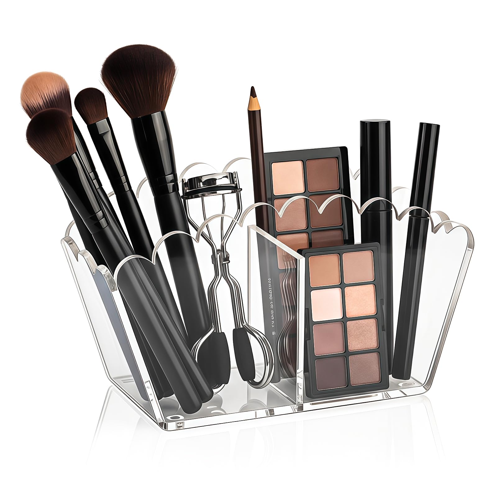 Clear Acrylic Pen Holder - 2 Compartment Desk Caddy -9 Clear Acrylic Pen Holder - 2 Compartment Desk Caddy -9