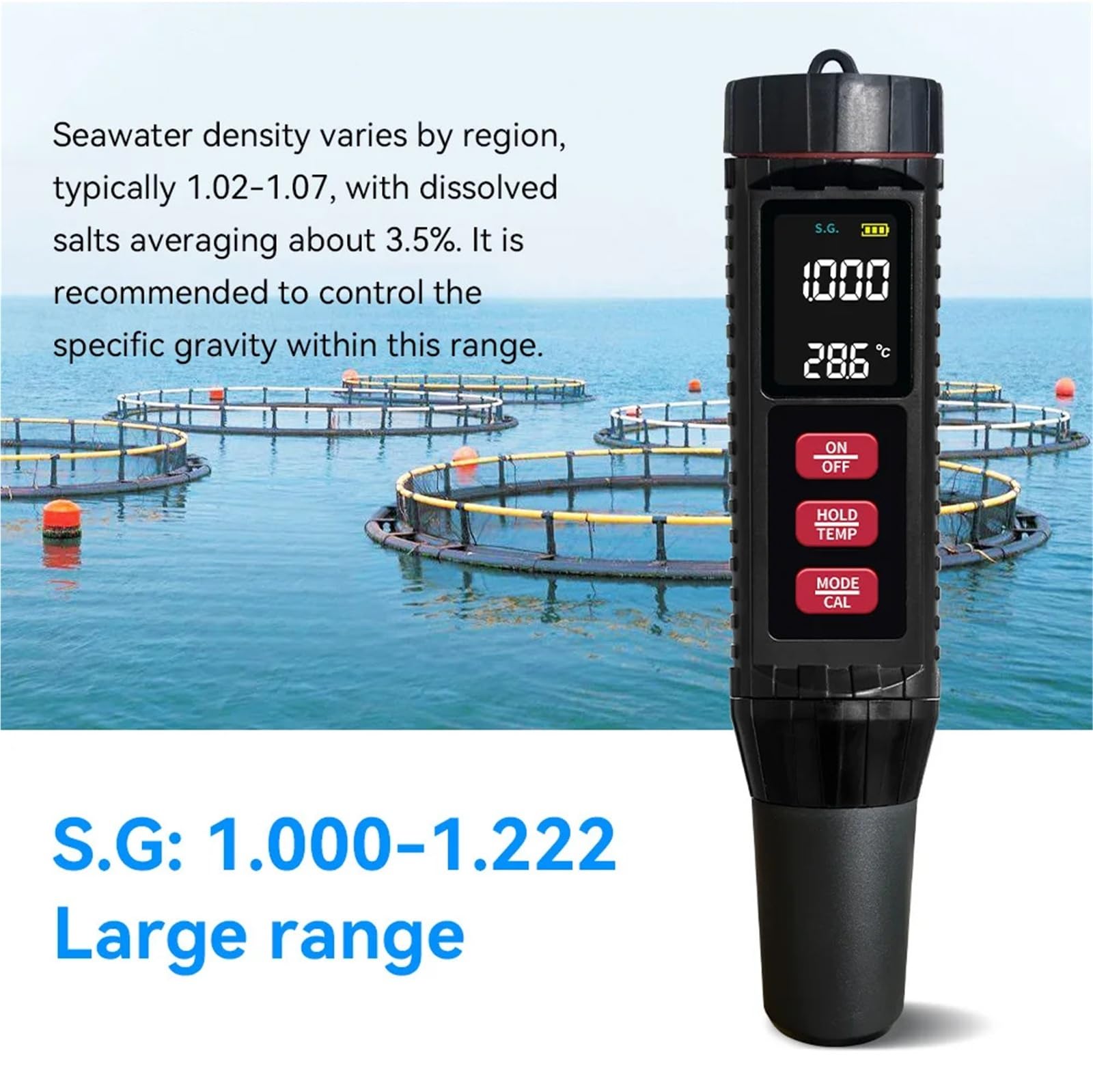 Tester Digitale Multifunzionale della qualità Acqua PH TDS EC ORP Salinità SG Temp for Acquario Piscina Acquario Monitor Precisione Portatile