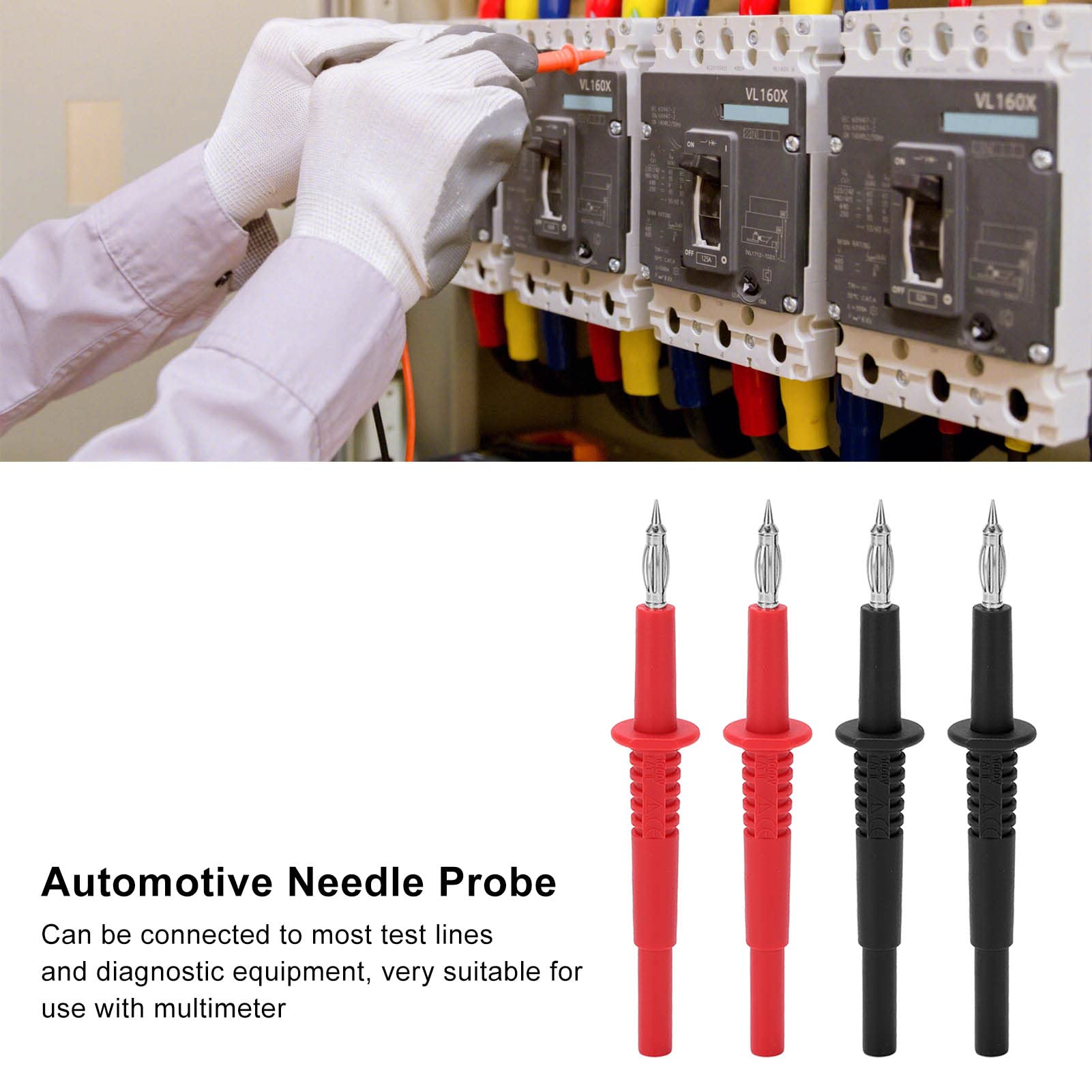 Automotive,Banana,Plug,Test Probes with Lantern Tip for Multimeter Testing, PA Insulation, Test Equipment, Automotive Sensors, Rear Probe Wiring Harness Connectors