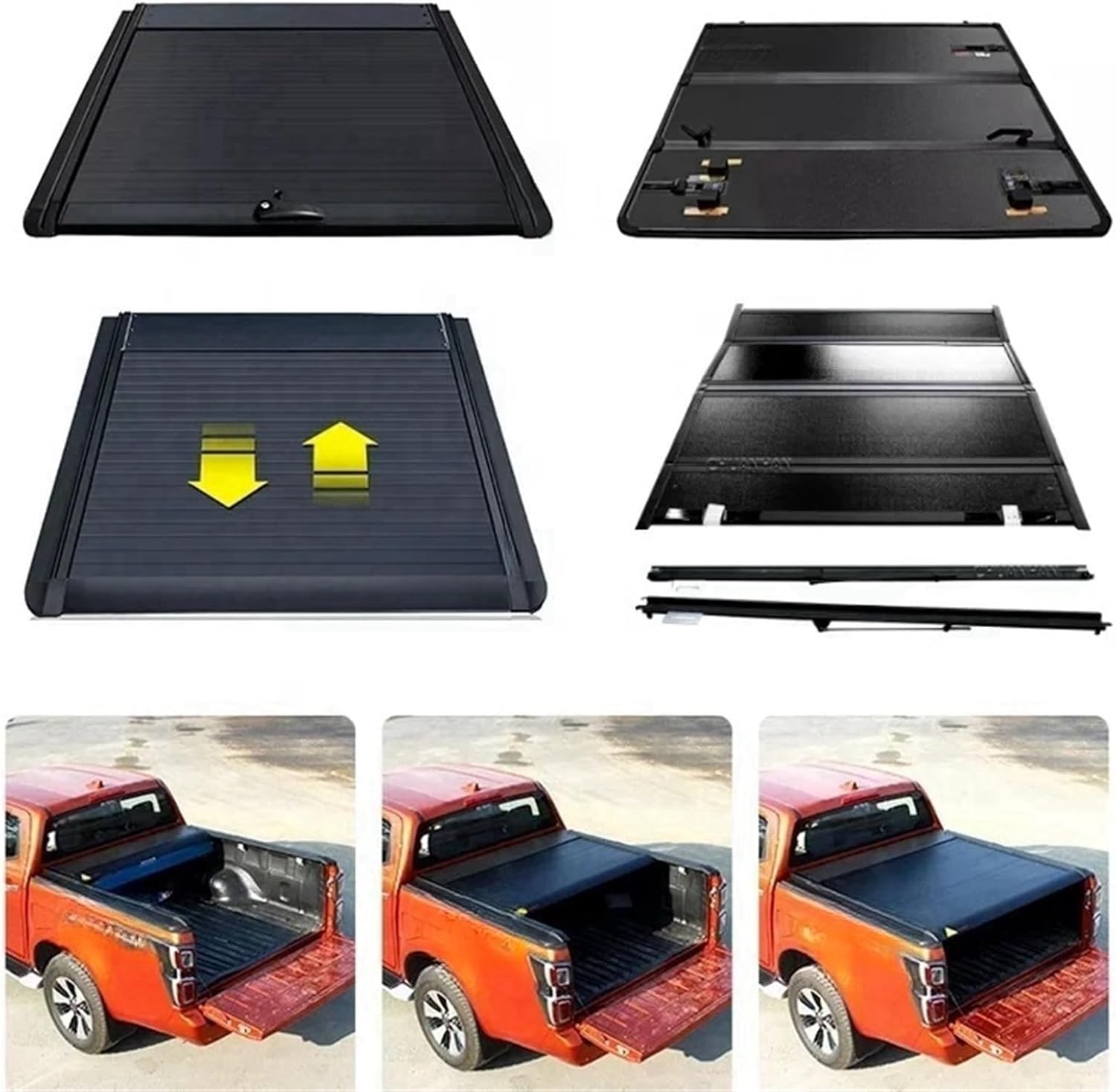 Pickup Truck Retractable Roller Lid Bed Cover Compatible with Ford Raptor Aluminum Compatible with POER Cannon Tonneau Cover Compatible with Ford Ranger T6 T7 T8