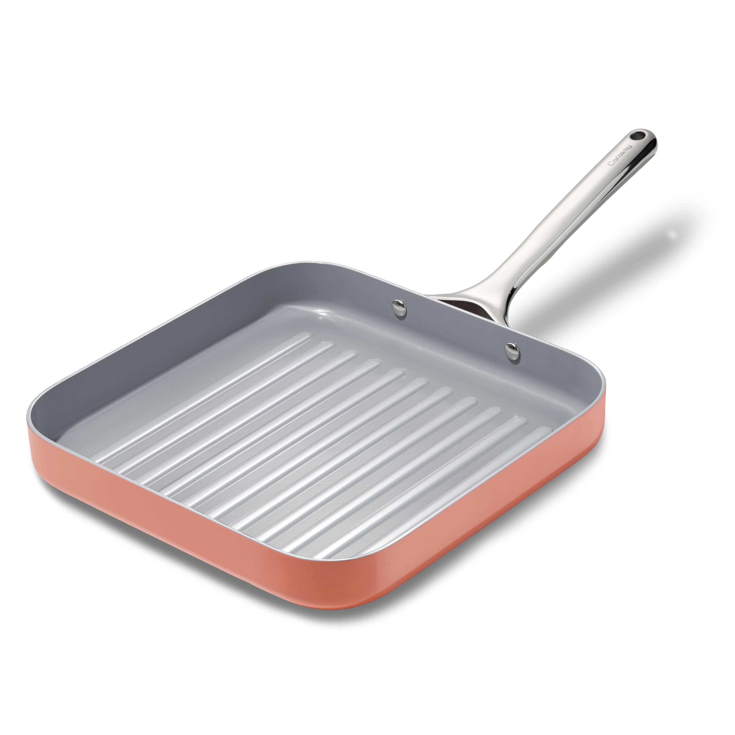 Caraway Square Grill Pan - 11” Grill Pan - Non-Stick Ceramic Coated - Non Toxic, PTFE & PFOA Free - Oven Safe & Compatible with All Stovetops - Perracotta
