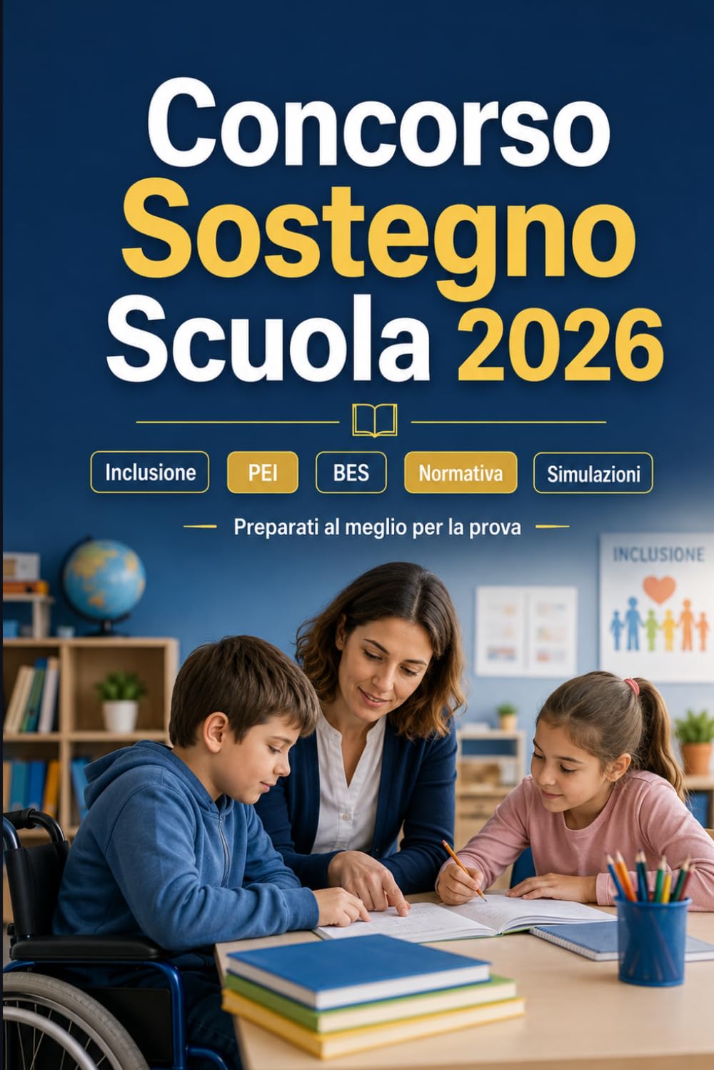 Concorso Sostegno Scuola 2026: Inclusione, disabilità, PEI, BES, didattica speciale, normativa scolastica, casi pratici e simulazioni d'esame