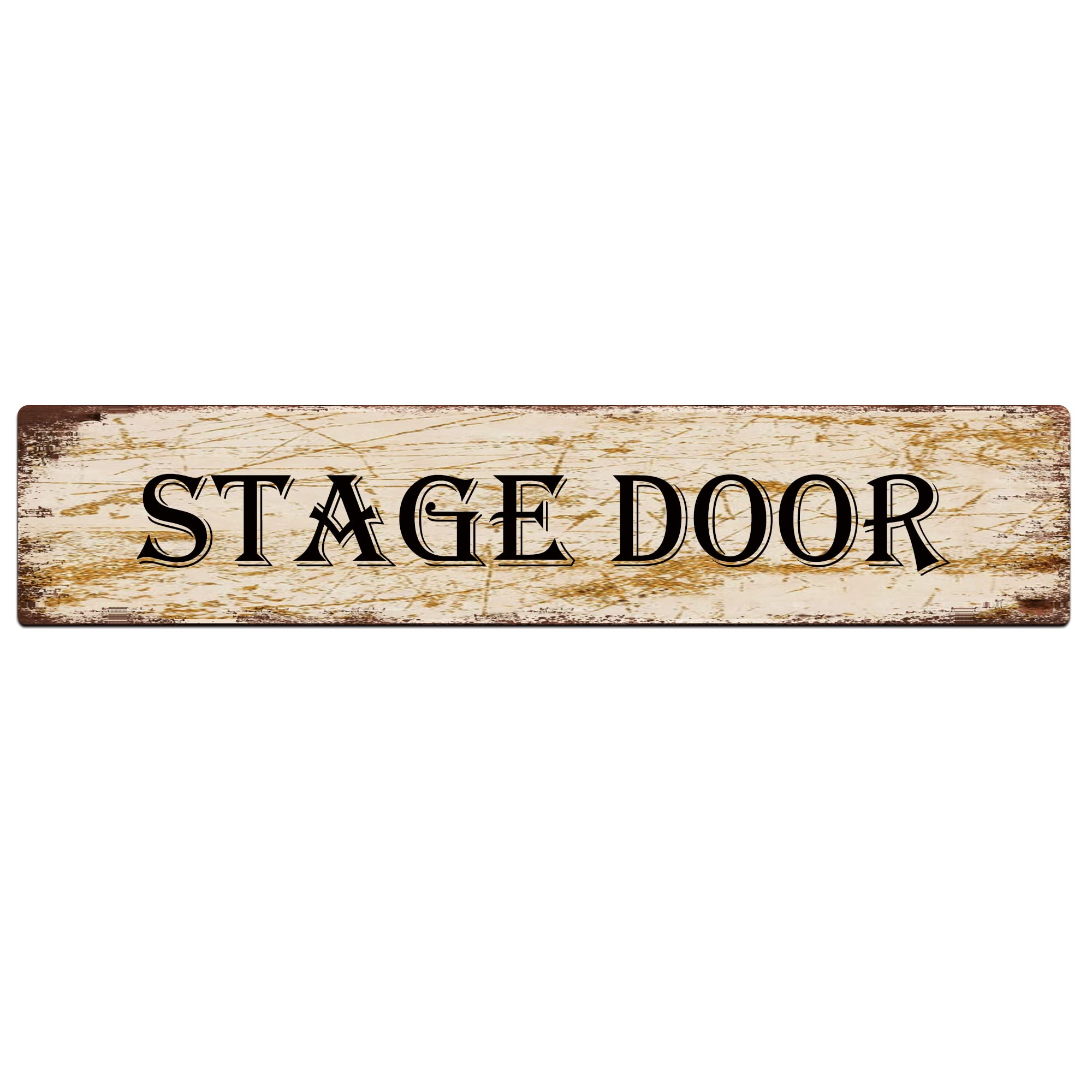 KILSPU Stage Door Sign Vintage Metal Sign Retro Metal Plaque Bar Pub Poster Wall Art Decor Tin Sign 4x16 in / 10x40 cm