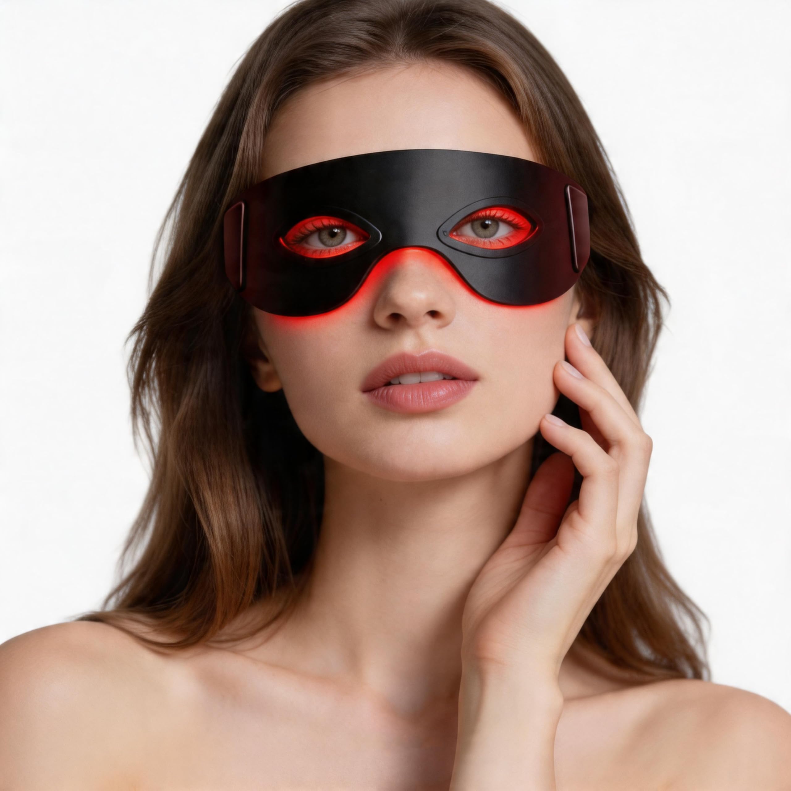 Photo 1 of Red Light Therapy for Eyes, 630nm & 850nm Infrared Eye Pods for Eye Bags, Dark Circles, and Wrinkles, Red Light Therapy Glasses with Light-Blocking Eye Mask to Reduce Puffiness and Fine Lines – Black