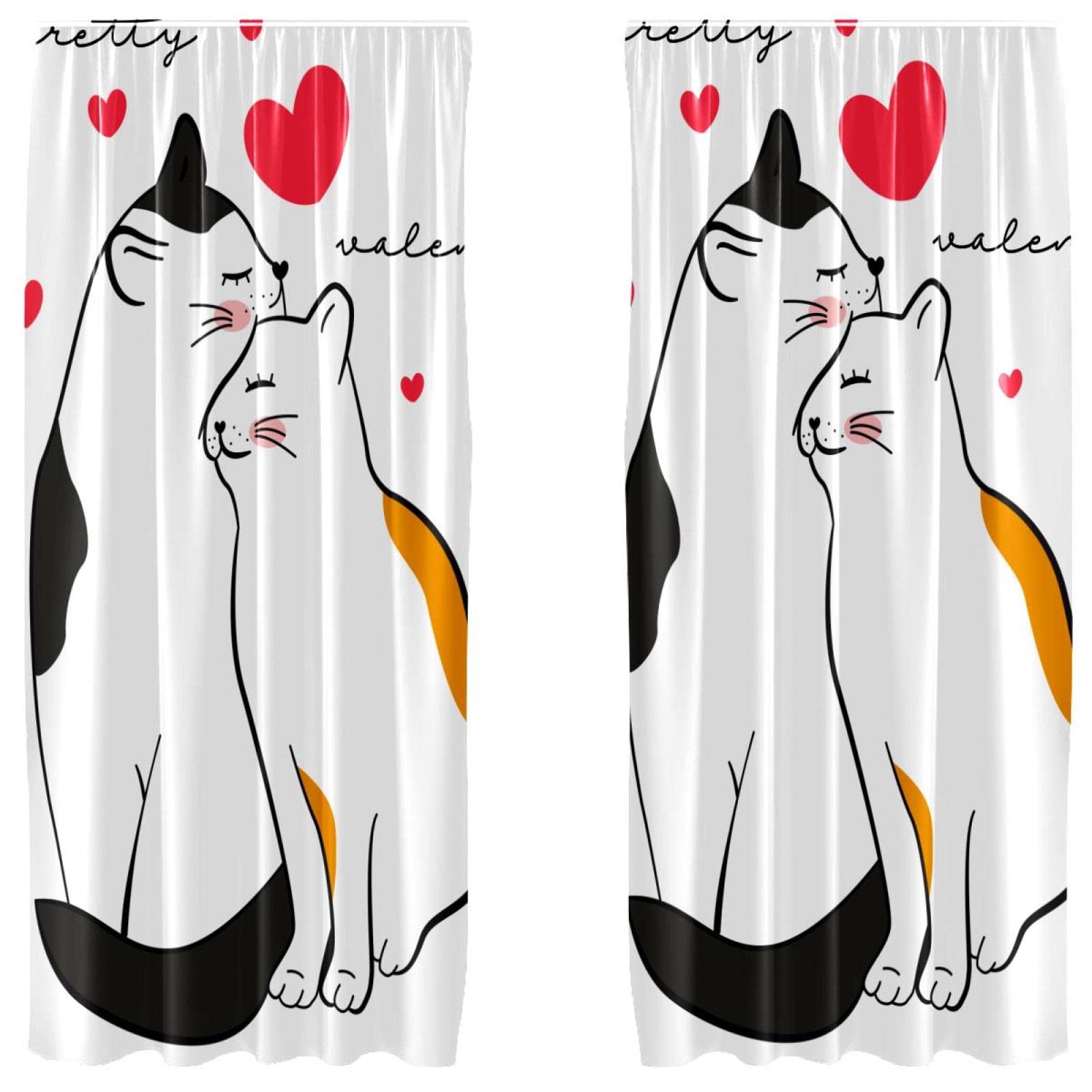 Rideaux occultants chats Saint-Valentin cadeau idéal couple