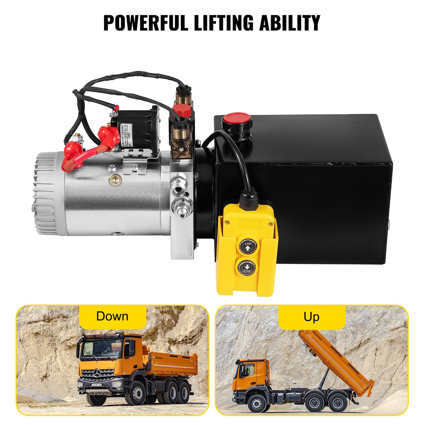8 Quart Doppelwirkend Hydraulikpumpe Dump Trailer Unit Pack Reparatur 12V Double Acting Hydraulic Pump Dump