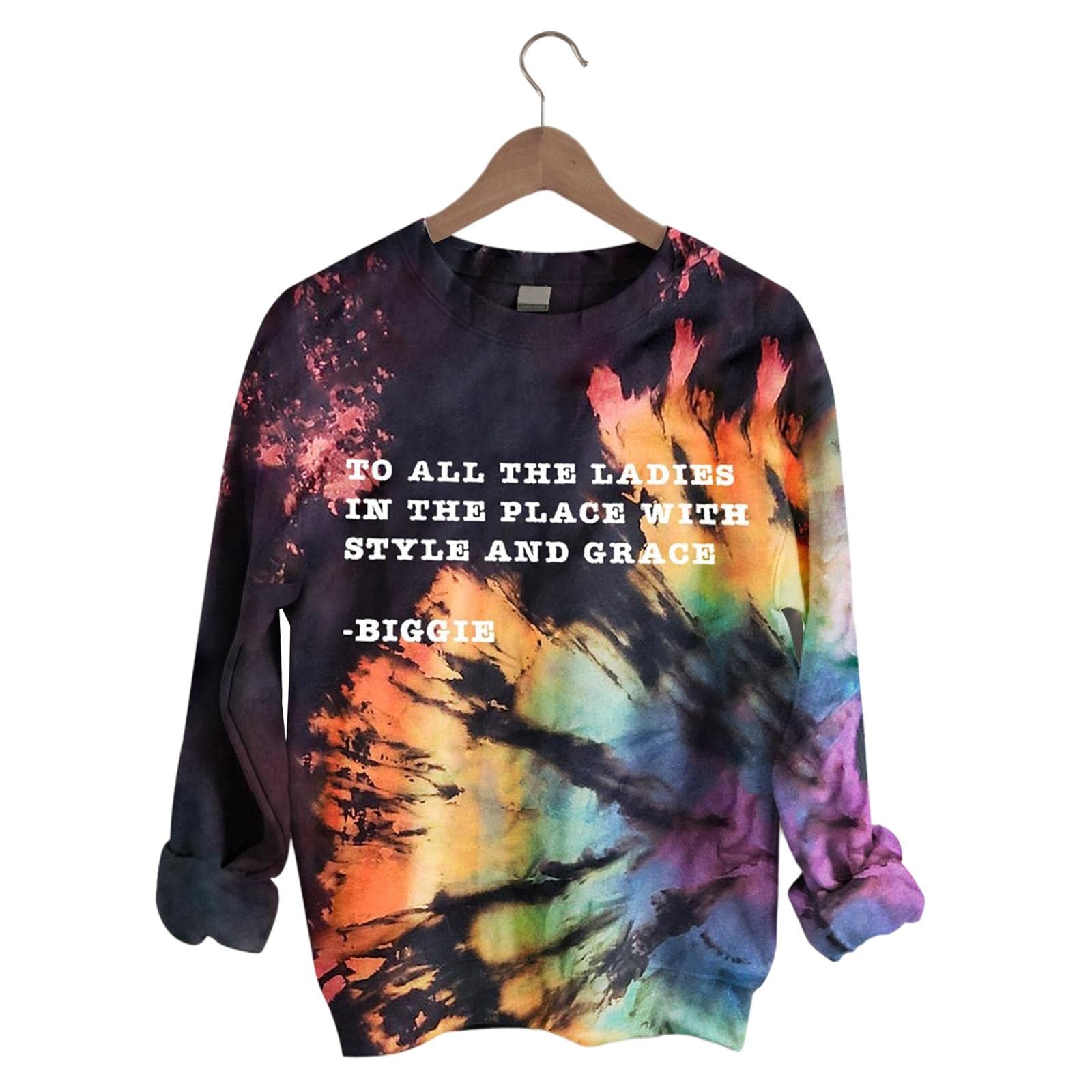™ Fashion Sweatshirts Tie Dye Long Sleeve Pullover Tops Casual Women Blouse | Womens Clothing-image-27