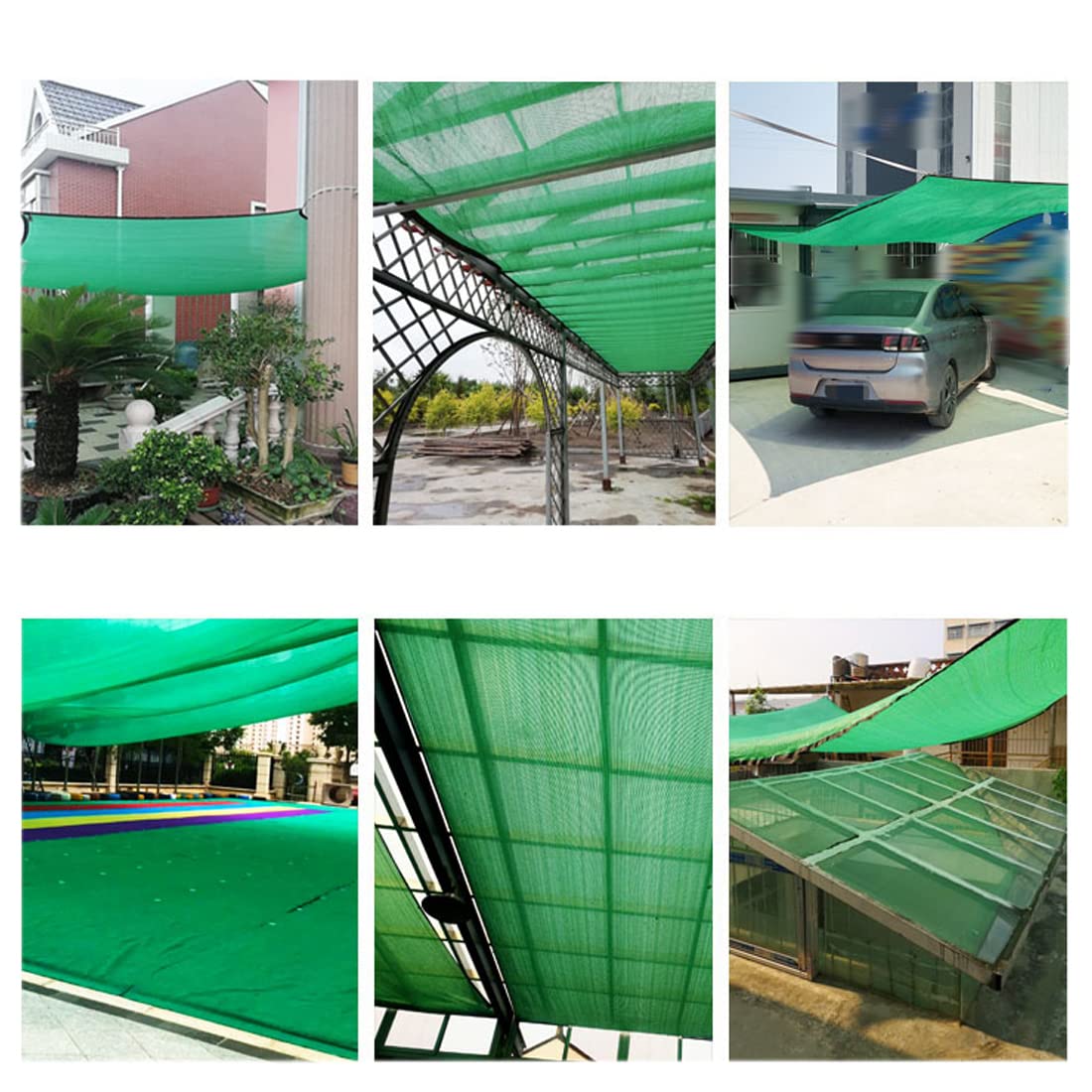 Malla Sombreadora Sun Net Toldo Vela de Sombra Protección Solar Rectangular Tela Verde para Invernadero Toldo Vela de Sombra Malla de Ocultación para Jardín (4x6m(13.12x19.69ft))