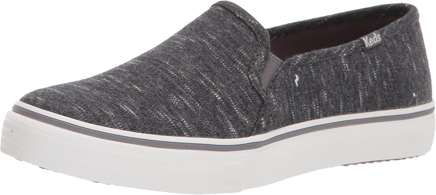 Keds Women's Double Decker Speckle Jersey Sneaker, Charcoal, 9