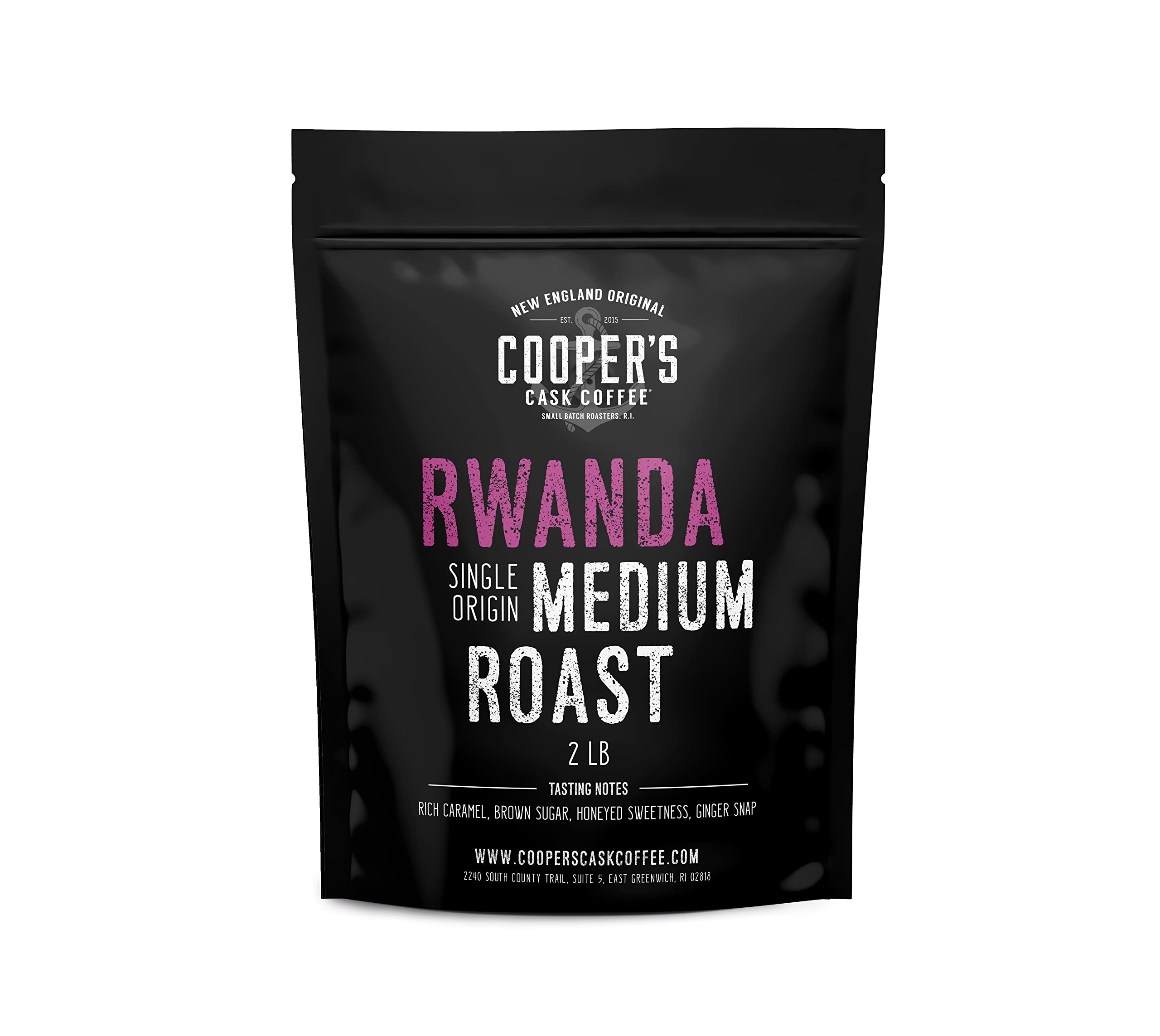 Rwanda Full Bodied Medium Roast Coffee Beans, Single Origin Ground, Gourmet Coffee - 2lb Bag