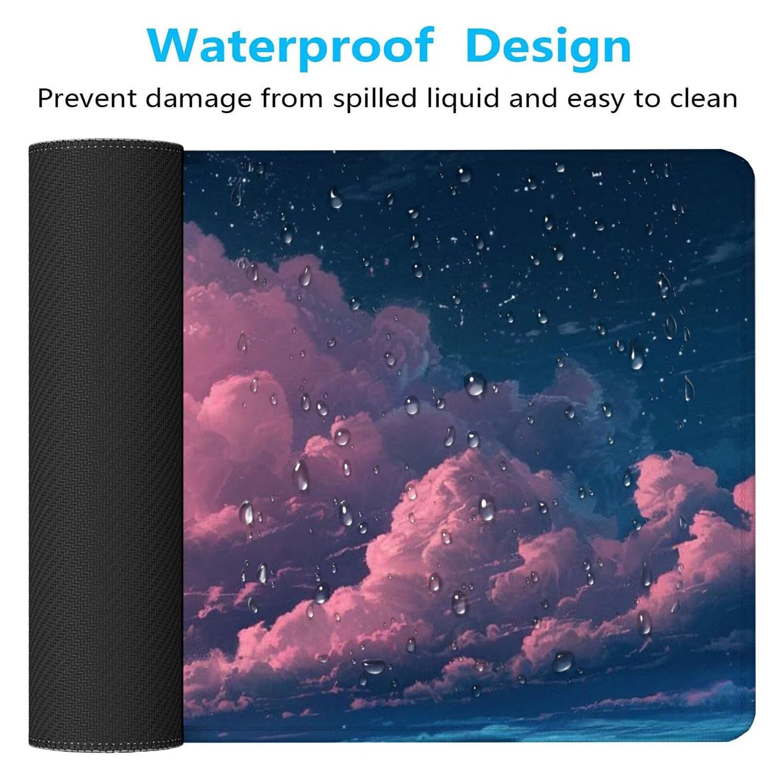Alfombrilla Ratón Nube Alfombrilla Ratón Gaming XXL 1200x600x3mm Accesorios Escritorio,Antideslizante Mousepad Cielo Estrellado Tapete Escritorio Infantil,para Alfombrilla Pc Teclado Ratón J664