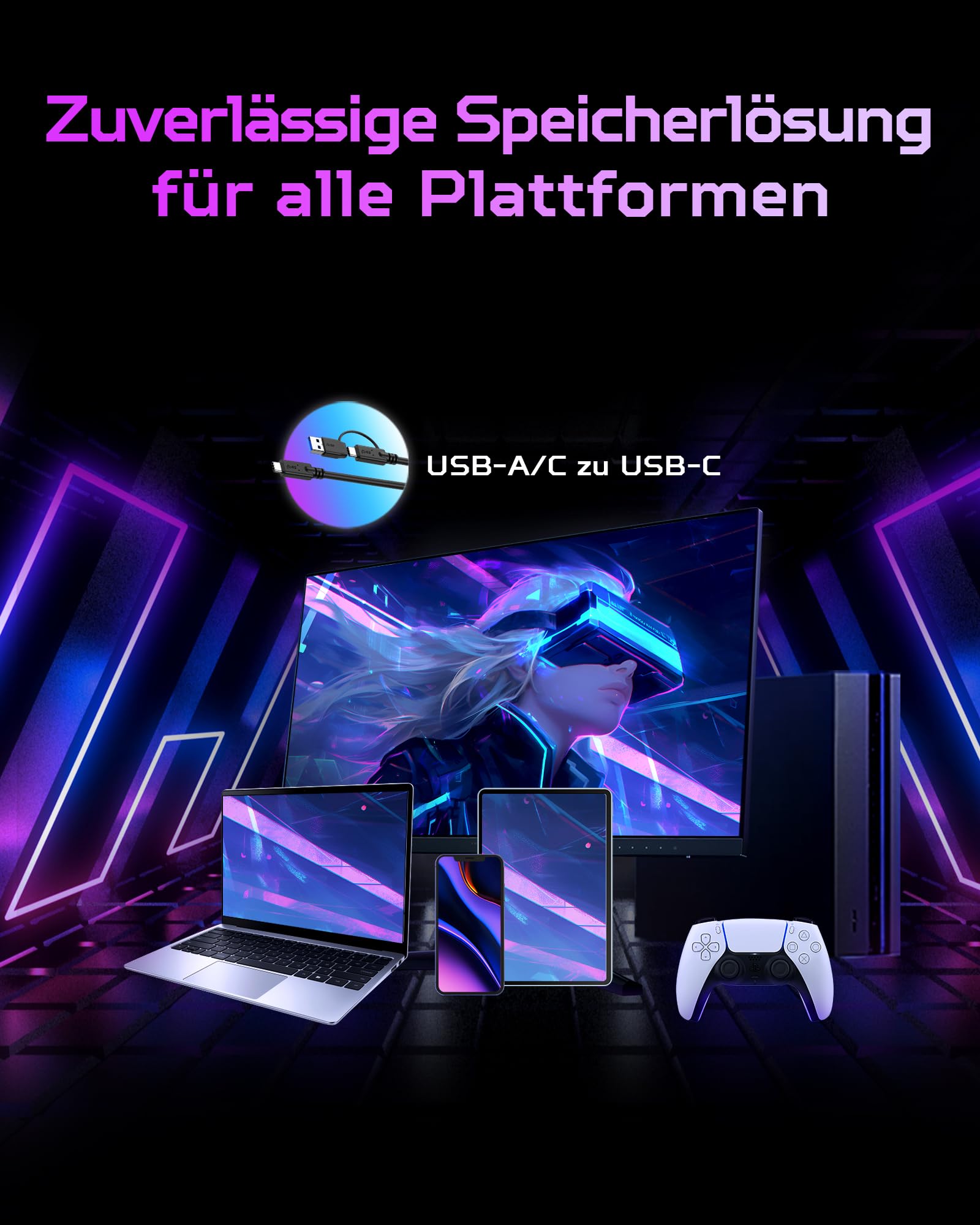 acer Predator GP30 Externe SSD RGB 1TB USB 3.2 Gen2x2 - bis zu 2000 MB/s Lesen Portable External Solid State Drives für Smartphone, Tablets, PC & PS5
