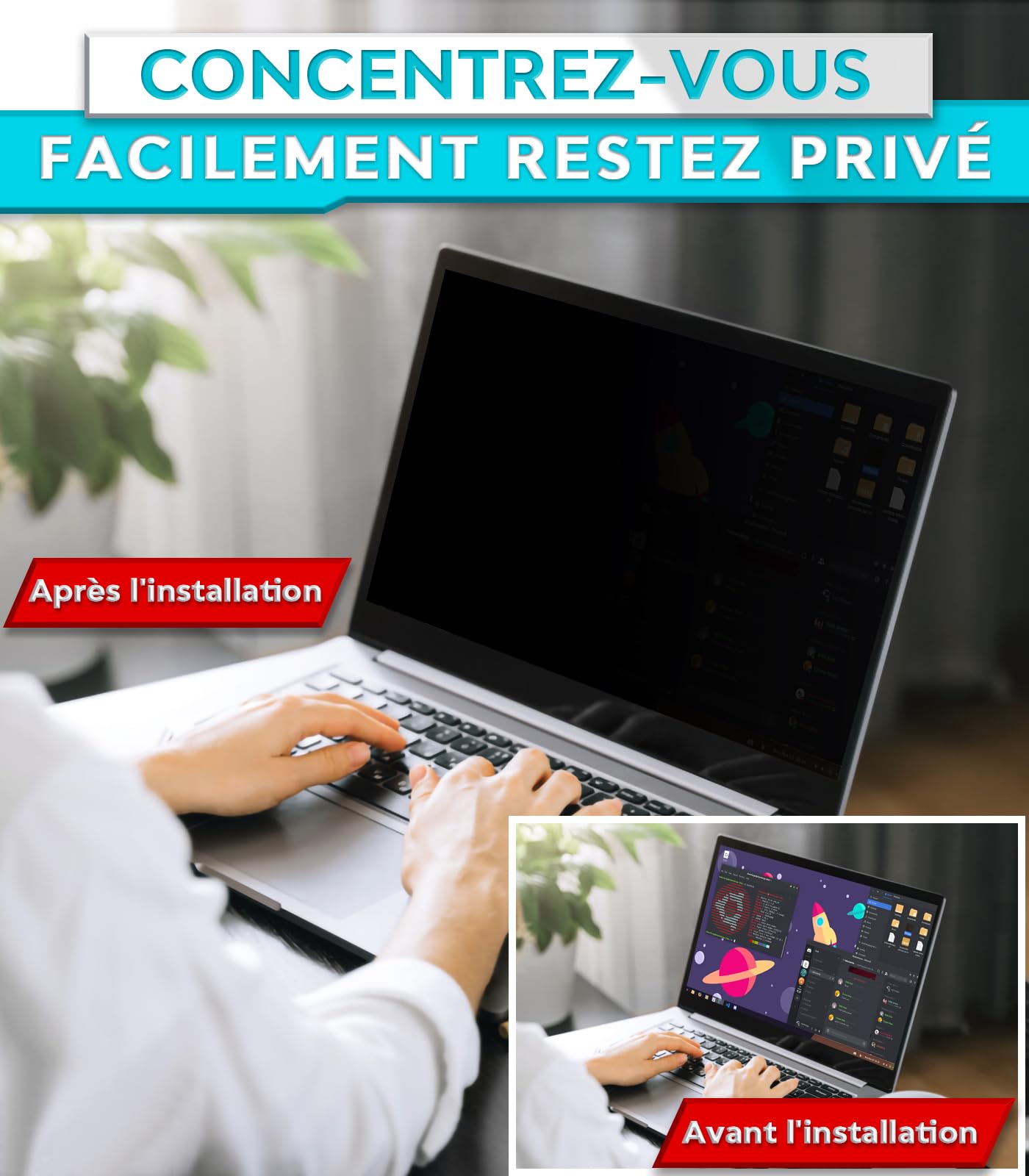 PYS Filtro Privacy 14 Pollici 16:9 - Protezione schermo antiriflesso, pellicola anti-luce blu, compatibile con HP/Dell/Acer/Lenovo/Thinkpad/Samsung/ASUS