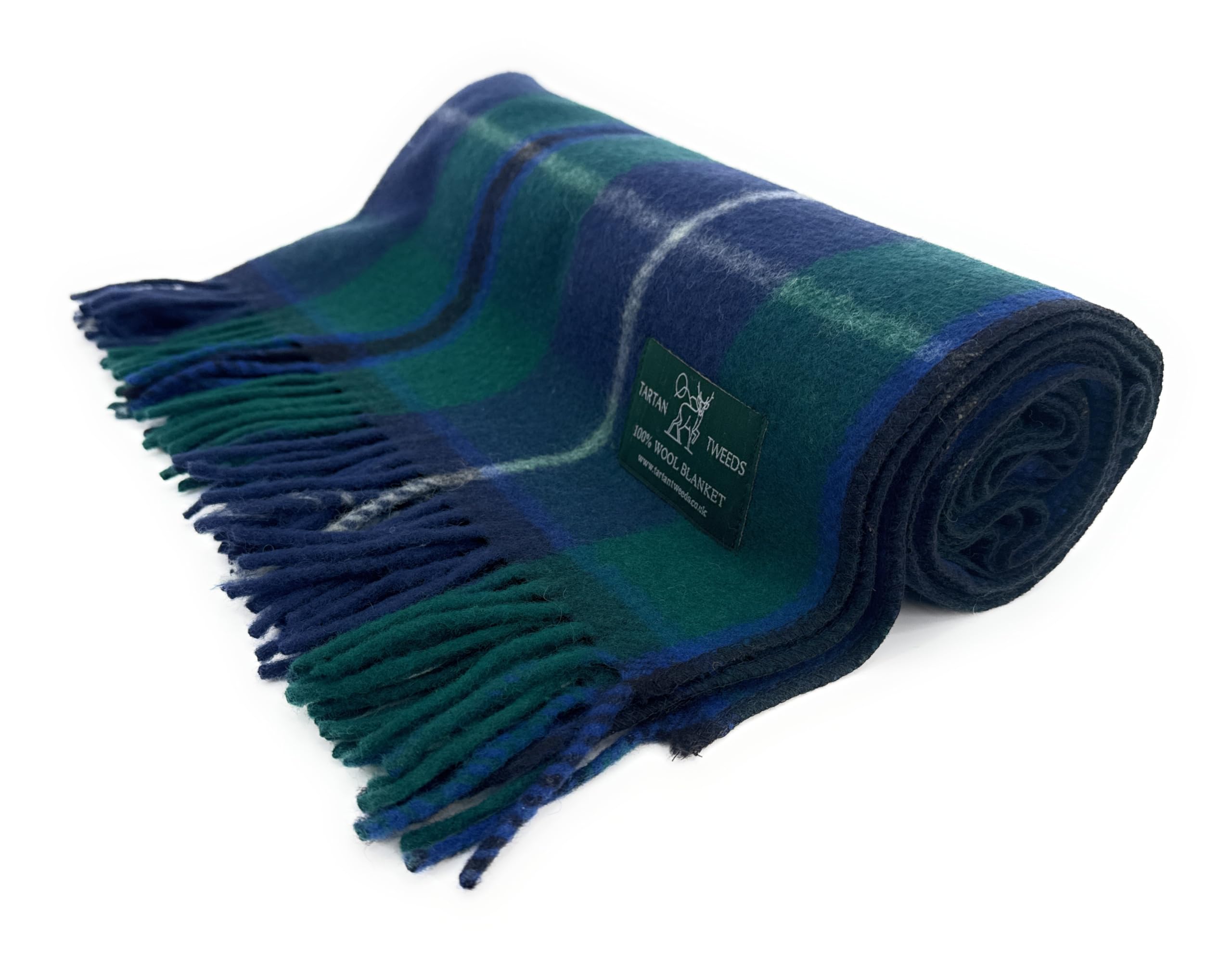 Tartan Travel Knee Throw Blanket 100% New Wool 172cm x 78cm (Douglas Modern)